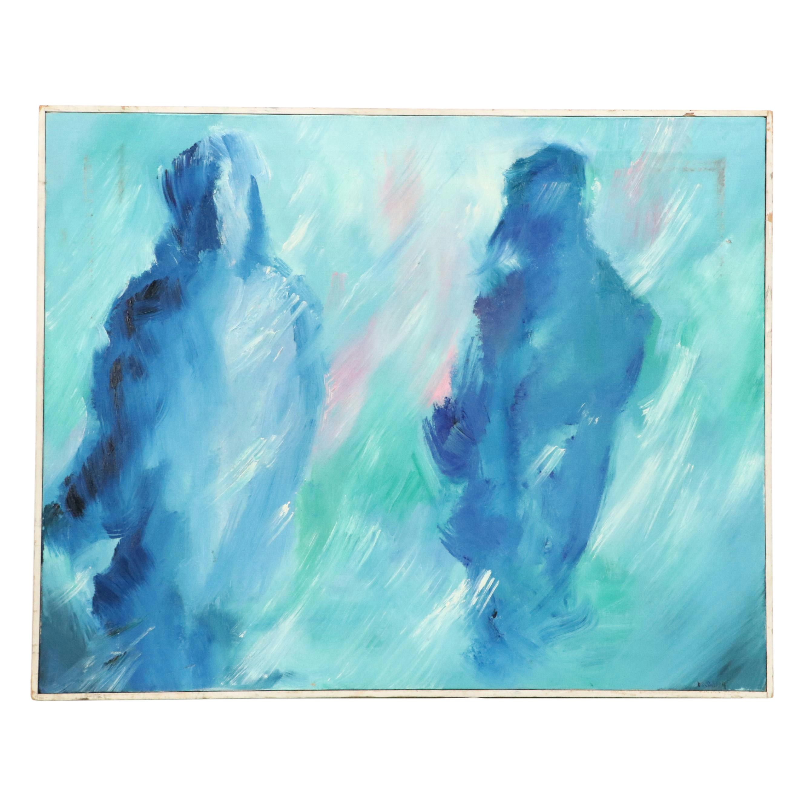 Mae Sibley Oil Painting "Walking in the Snow"