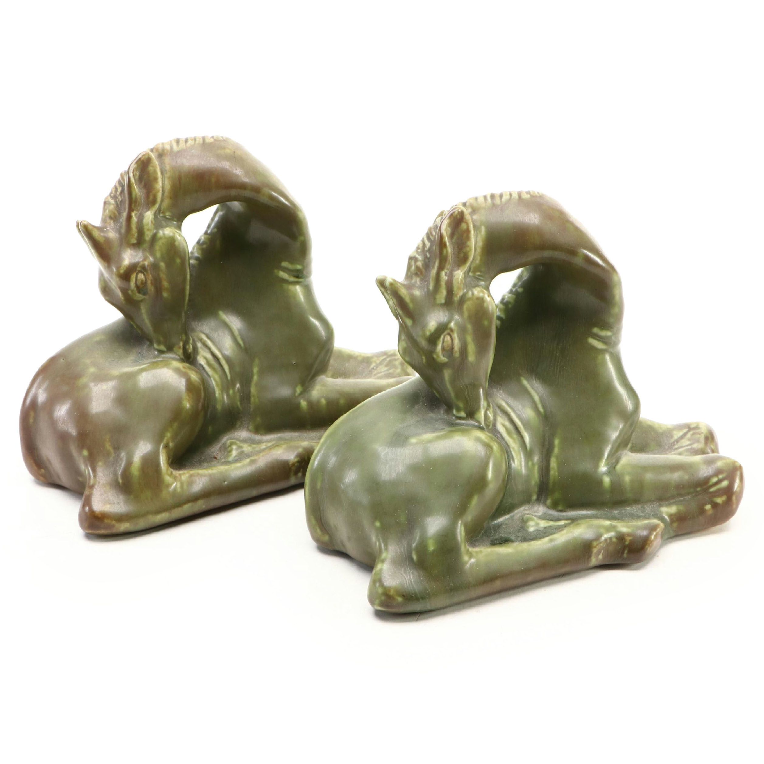 Louis Abel for Rookwood Pottery Giraffe Bookends, 1940