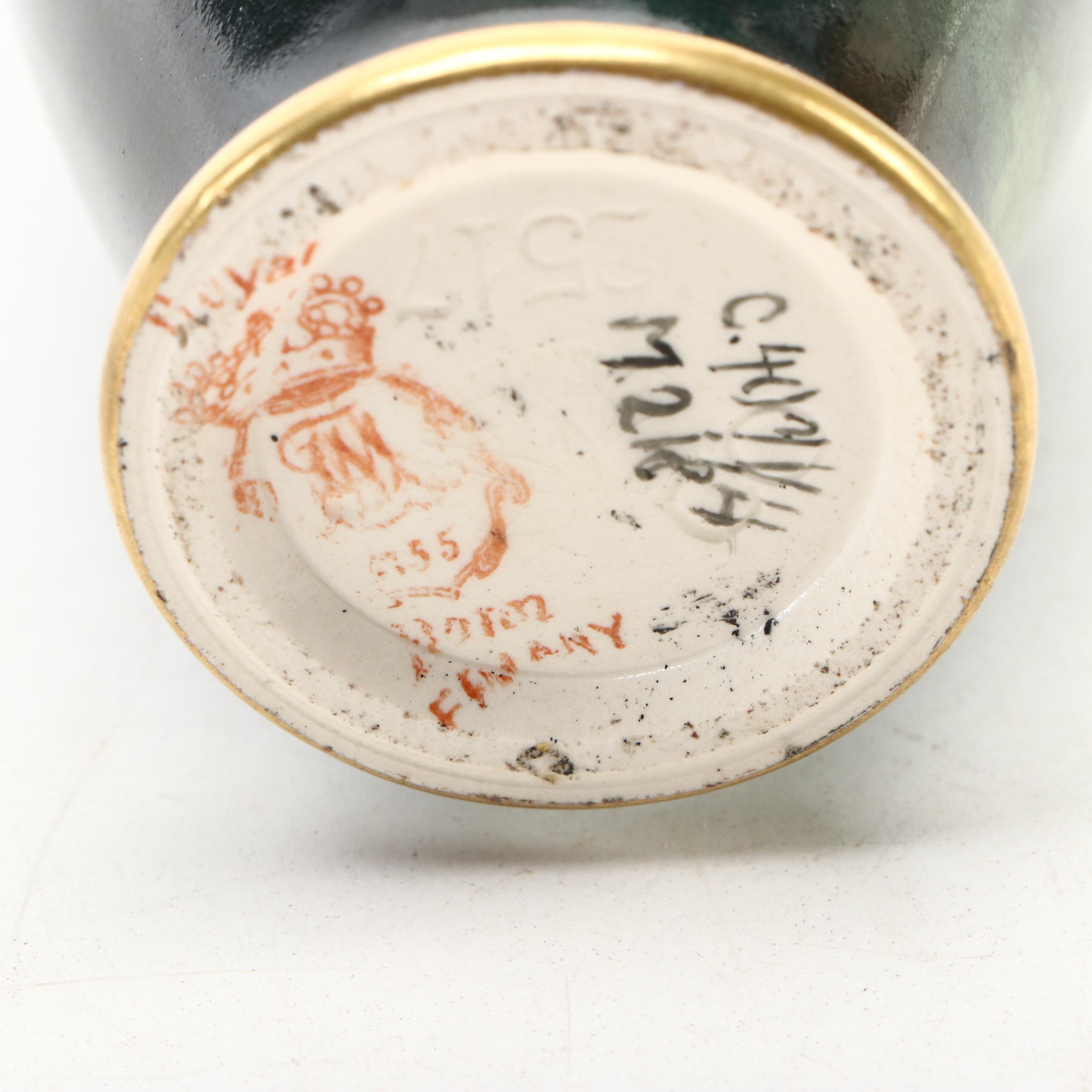 Royal Bonn German Hand-Painted Portrait Vase, Late 19th Century