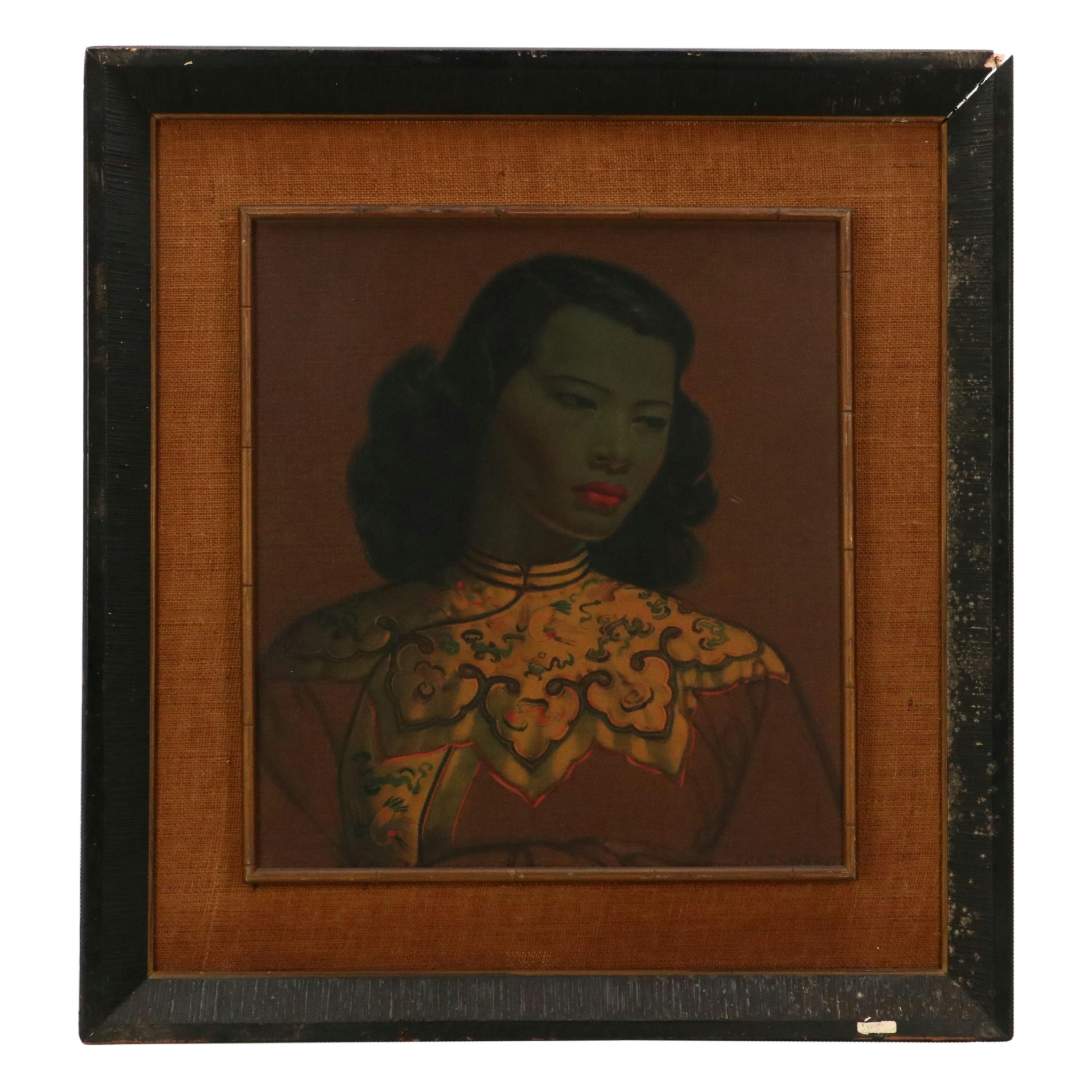 After Vladimir Grigoryevich Tretchikoff Offset Lithograph "The Chinese Woman"