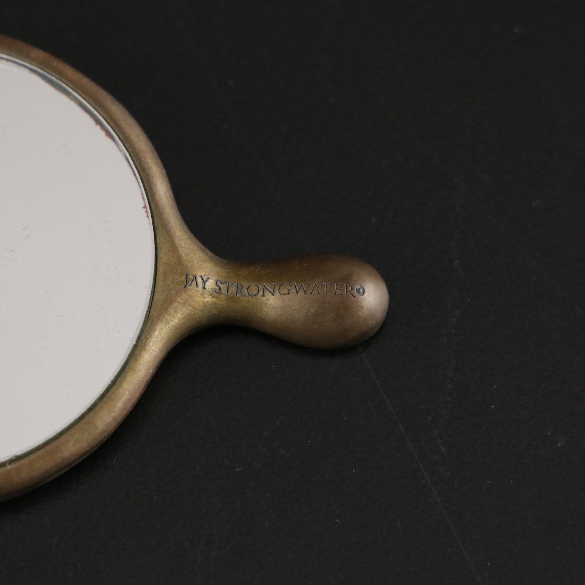 Jay Strongwate Enameled Mini Mirror with Repoussé Jewelry Box