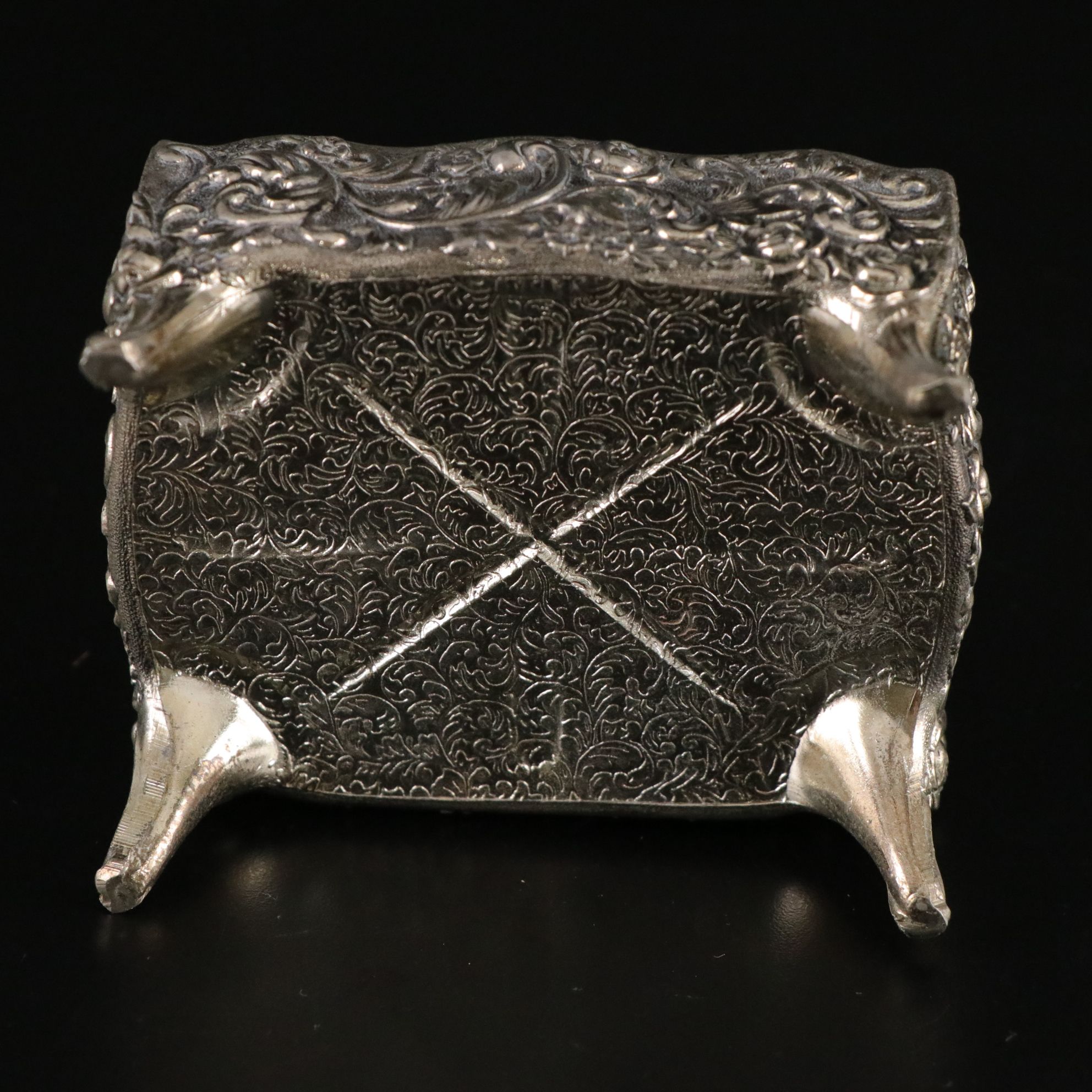 Jay Strongwate Enameled Mini Mirror with Repoussé Jewelry Box