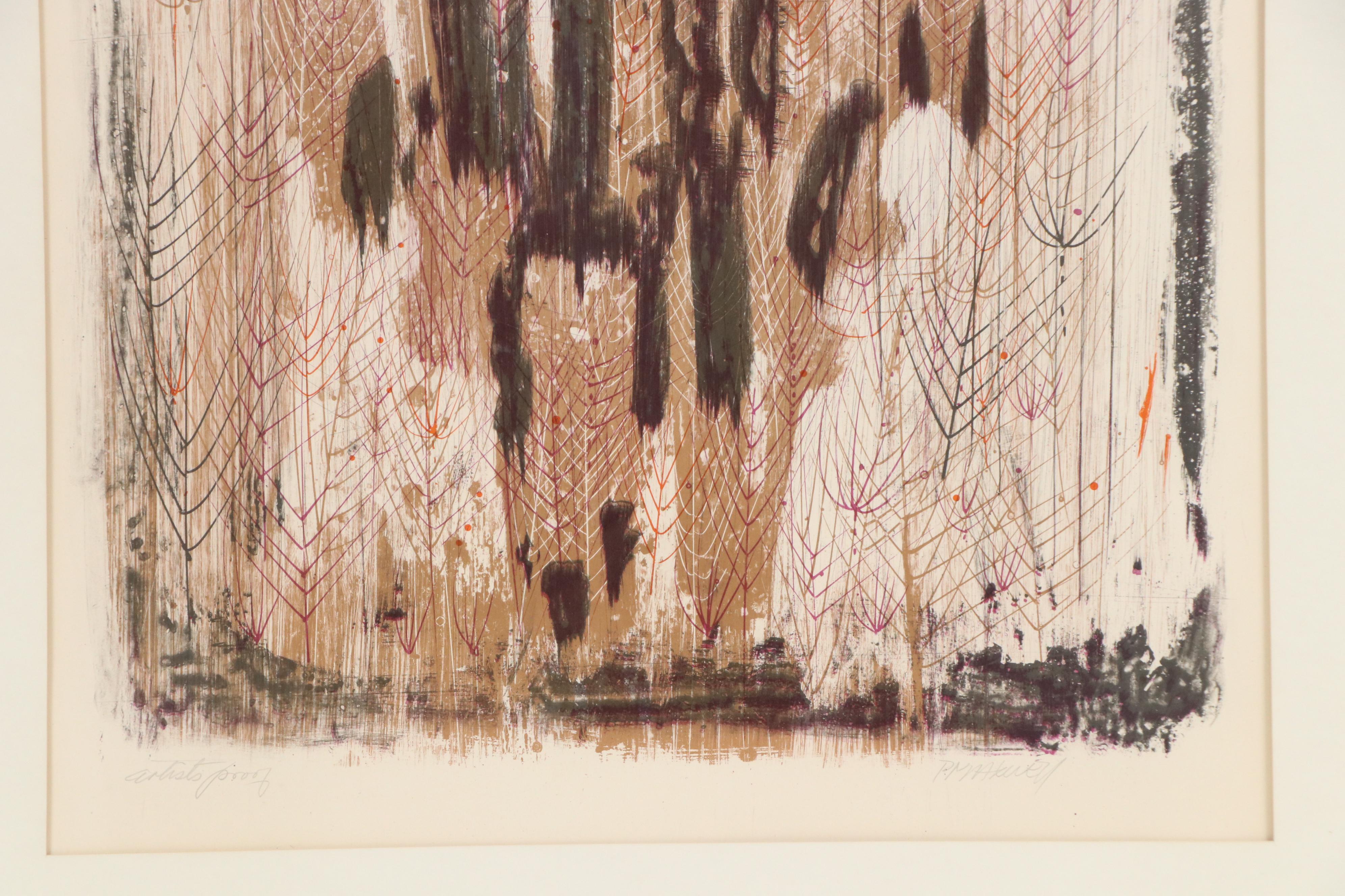 Paul E. Maxwell Modern Chromolithograph of Figure, Circa 1960