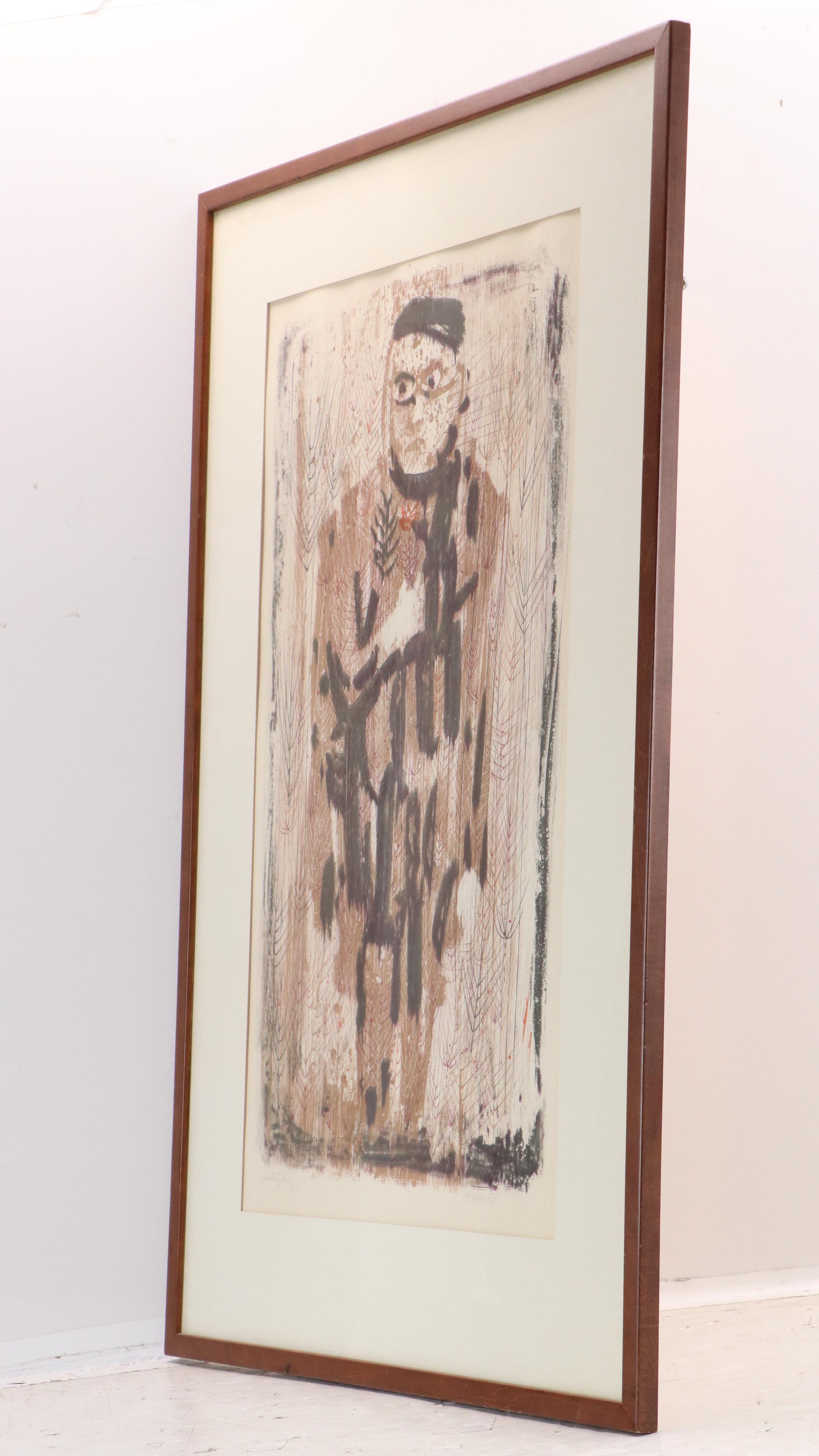 Paul E. Maxwell Modern Chromolithograph of Figure, Circa 1960