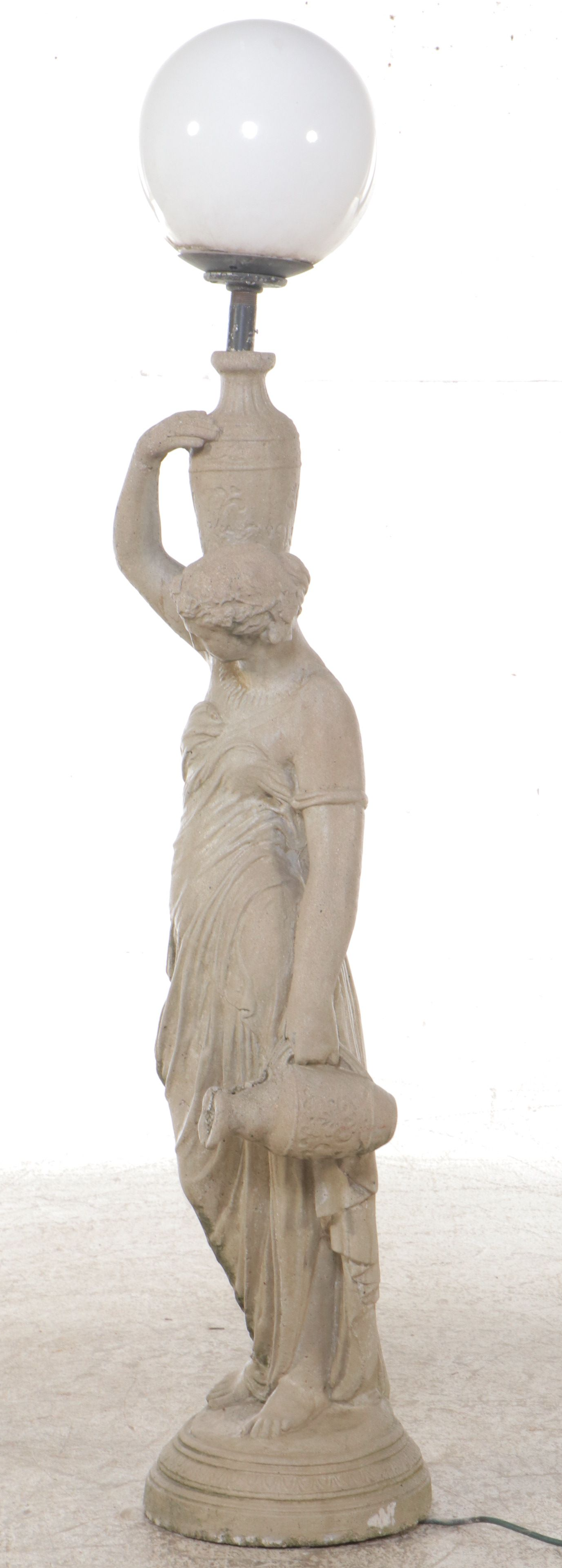 Monumental Neoclassical Nymph Figural Garden Lamp