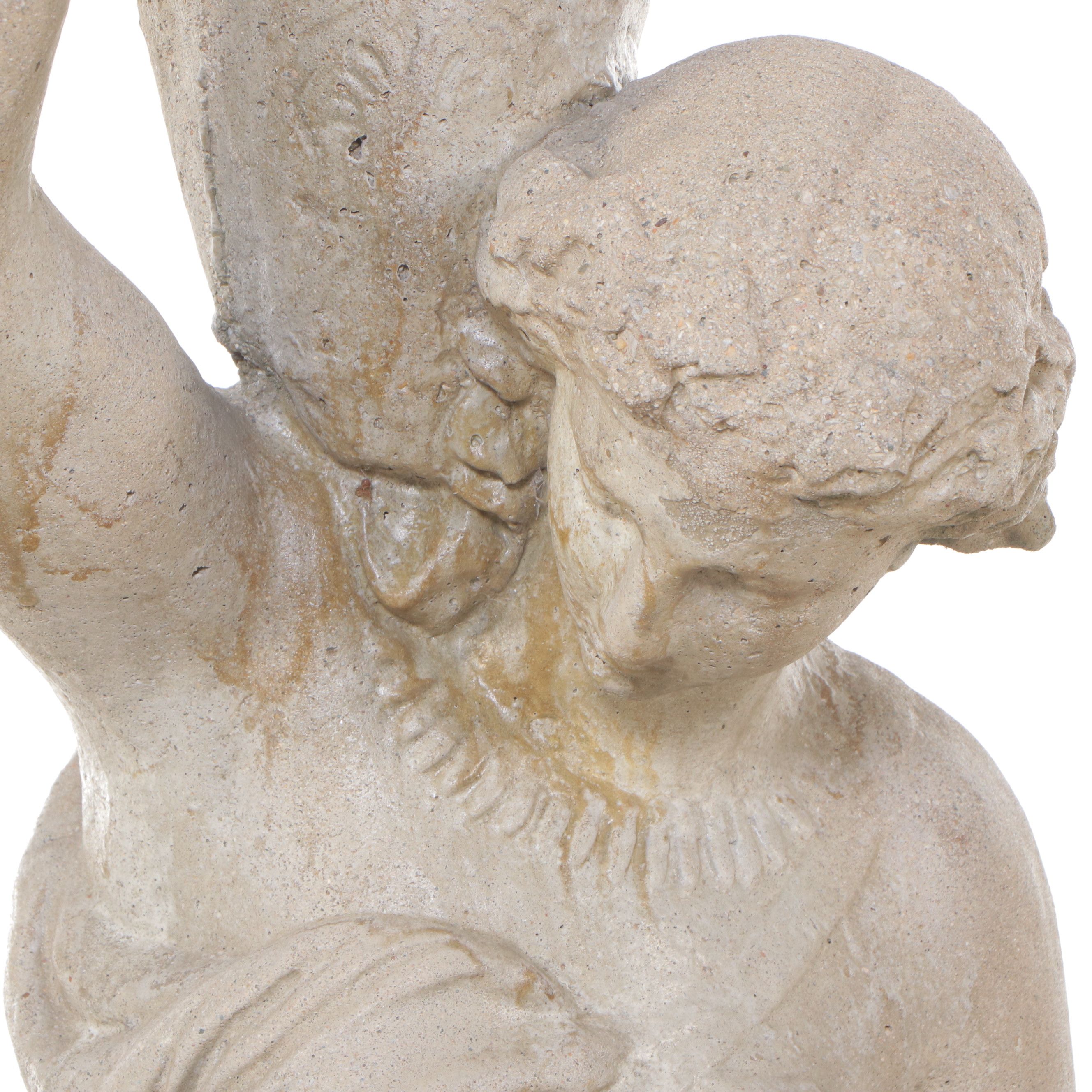 Monumental Neoclassical Nymph Figural Garden Lamp