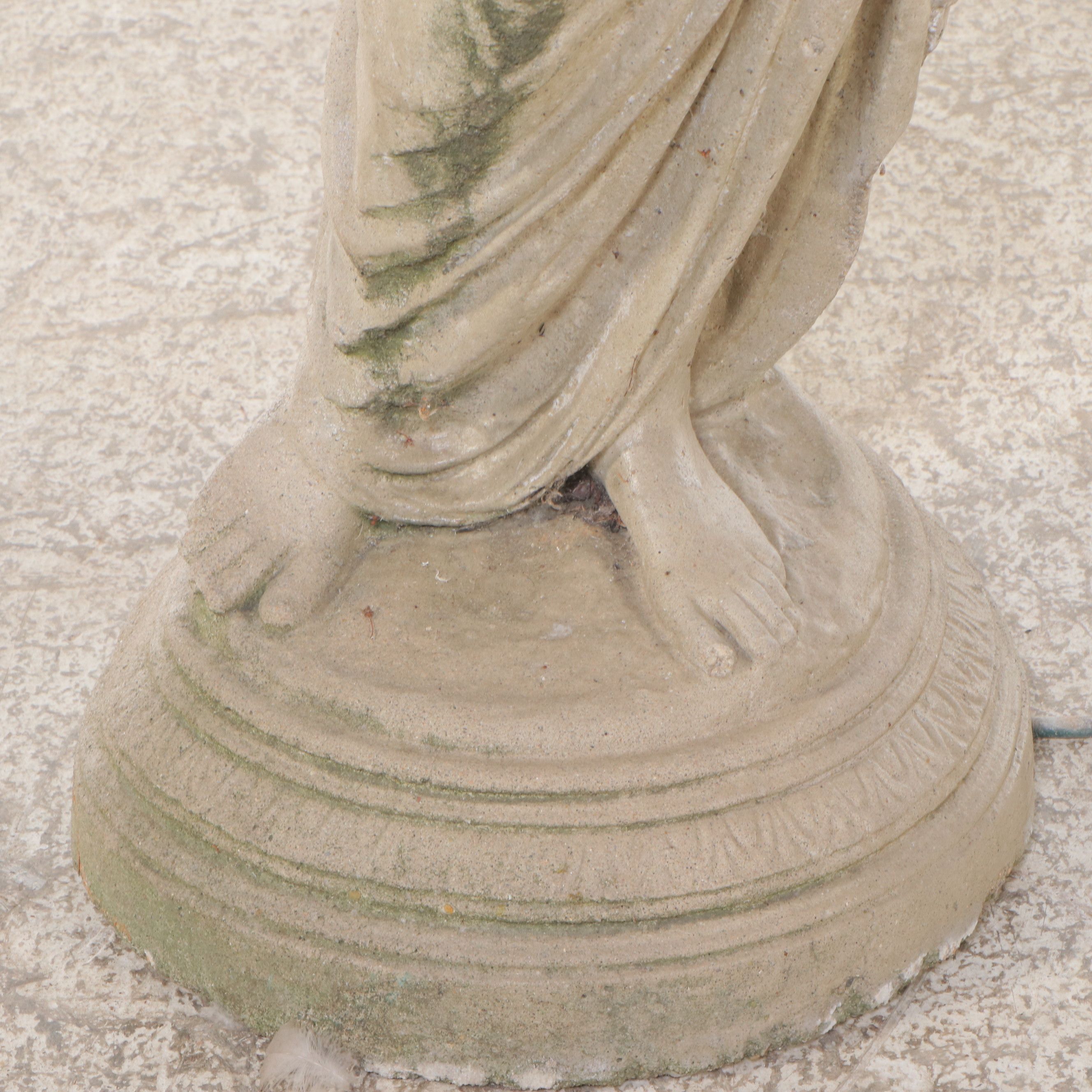 Monumental Neoclassical Nymph Figural Garden Lamp