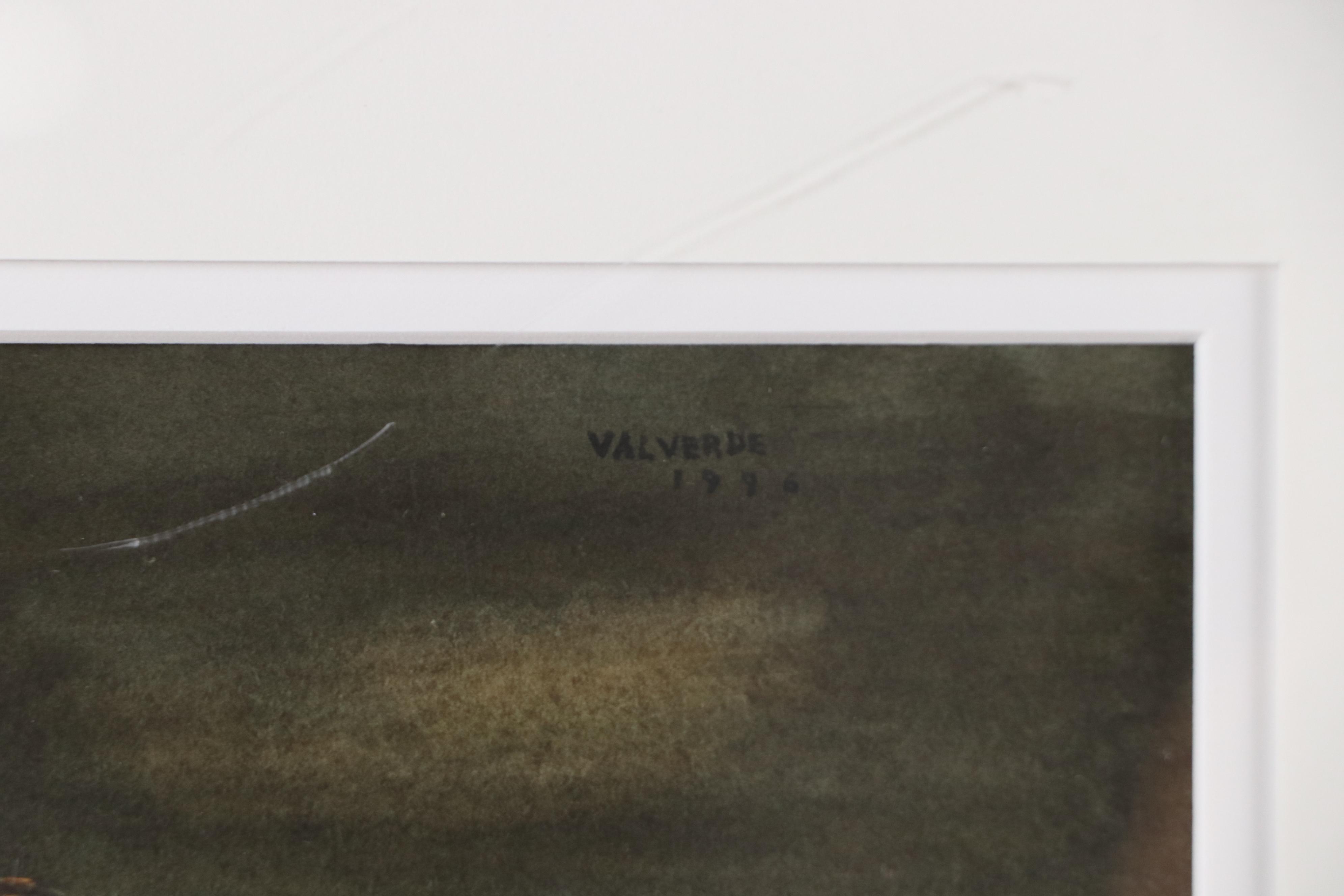 Francisco Valverde Watercolor Painting of Surrealist Nude Portrait, 1996