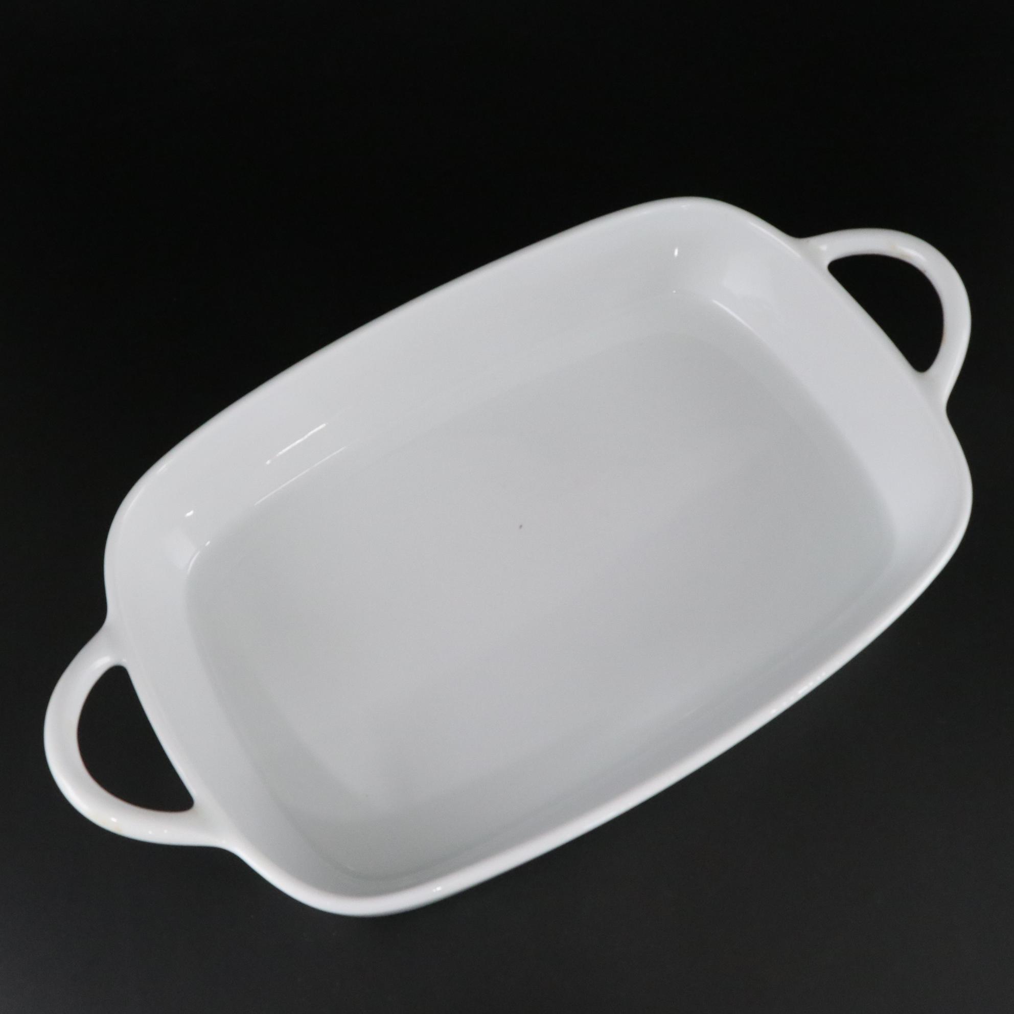 Pillivuyt Porcelain Baking Dish with Teapot, Bone Dishes, and Two Jewelry Stands