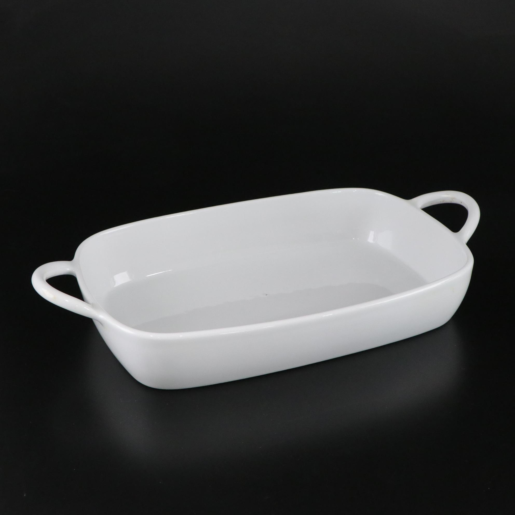 Pillivuyt Porcelain Baking Dish with Teapot, Bone Dishes, and Two Jewelry Stands