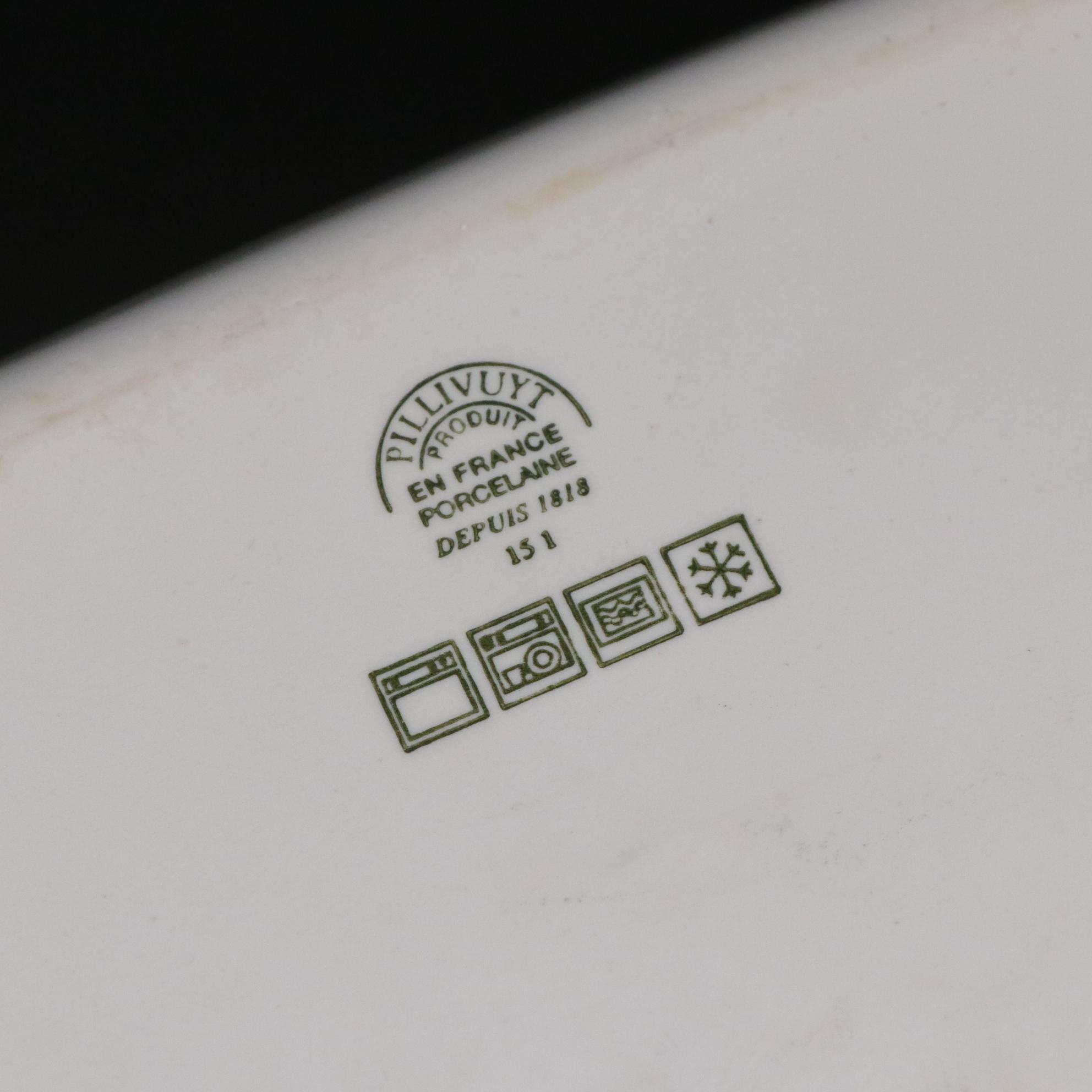 Pillivuyt Porcelain Baking Dish with Teapot, Bone Dishes, and Two Jewelry Stands