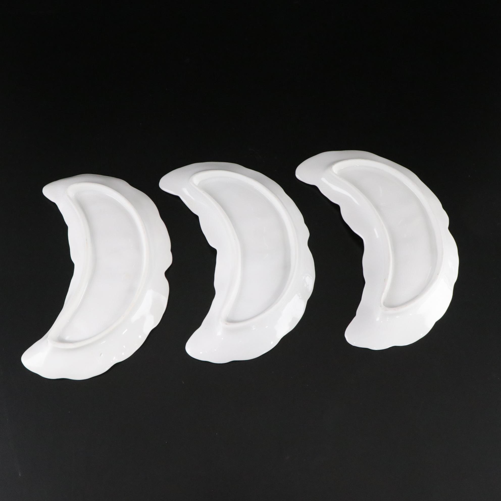 Pillivuyt Porcelain Baking Dish with Teapot, Bone Dishes, and Two Jewelry Stands