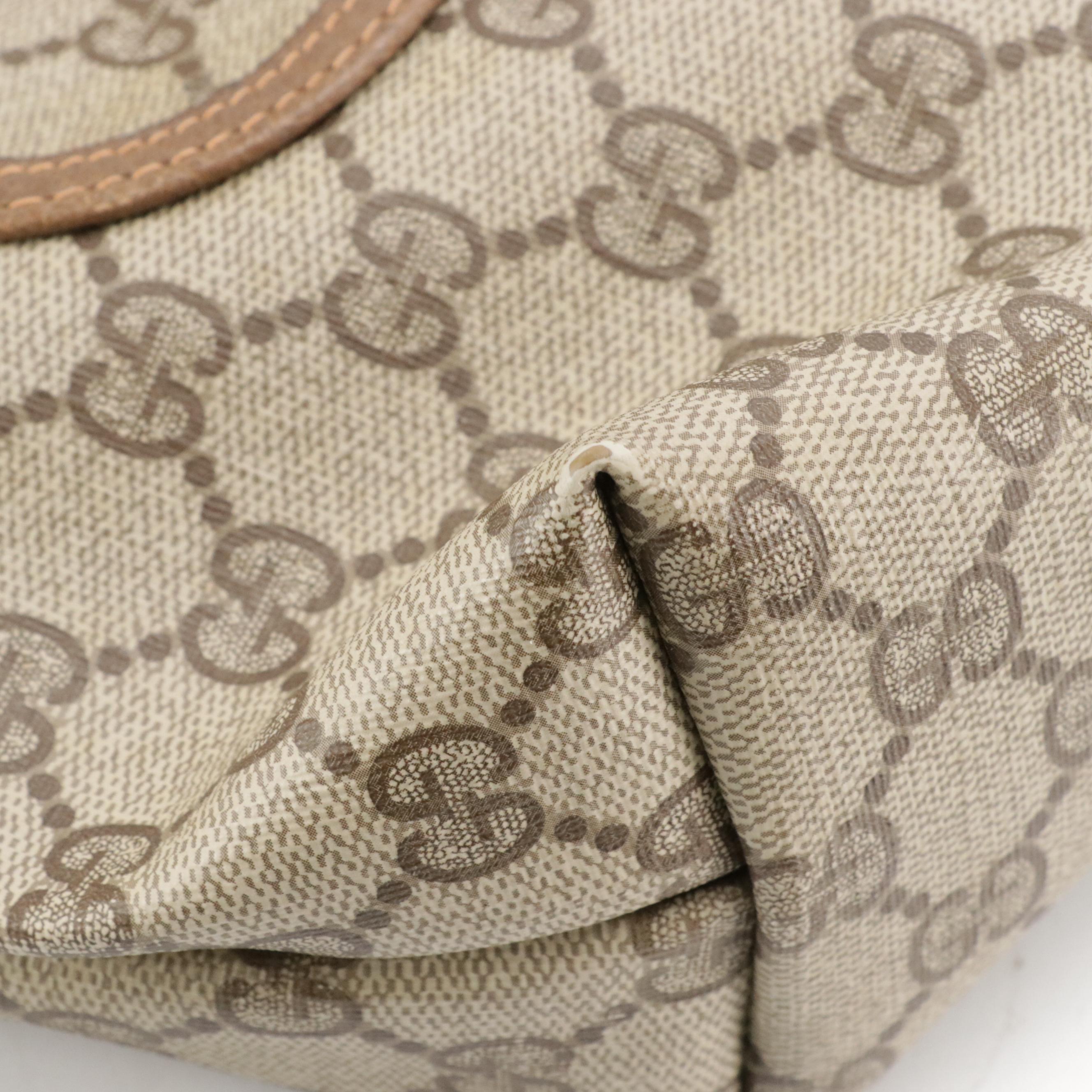 Gucci Accessory Collection Front Pocket Tote in GG Supreme Canvas, Leather & Web