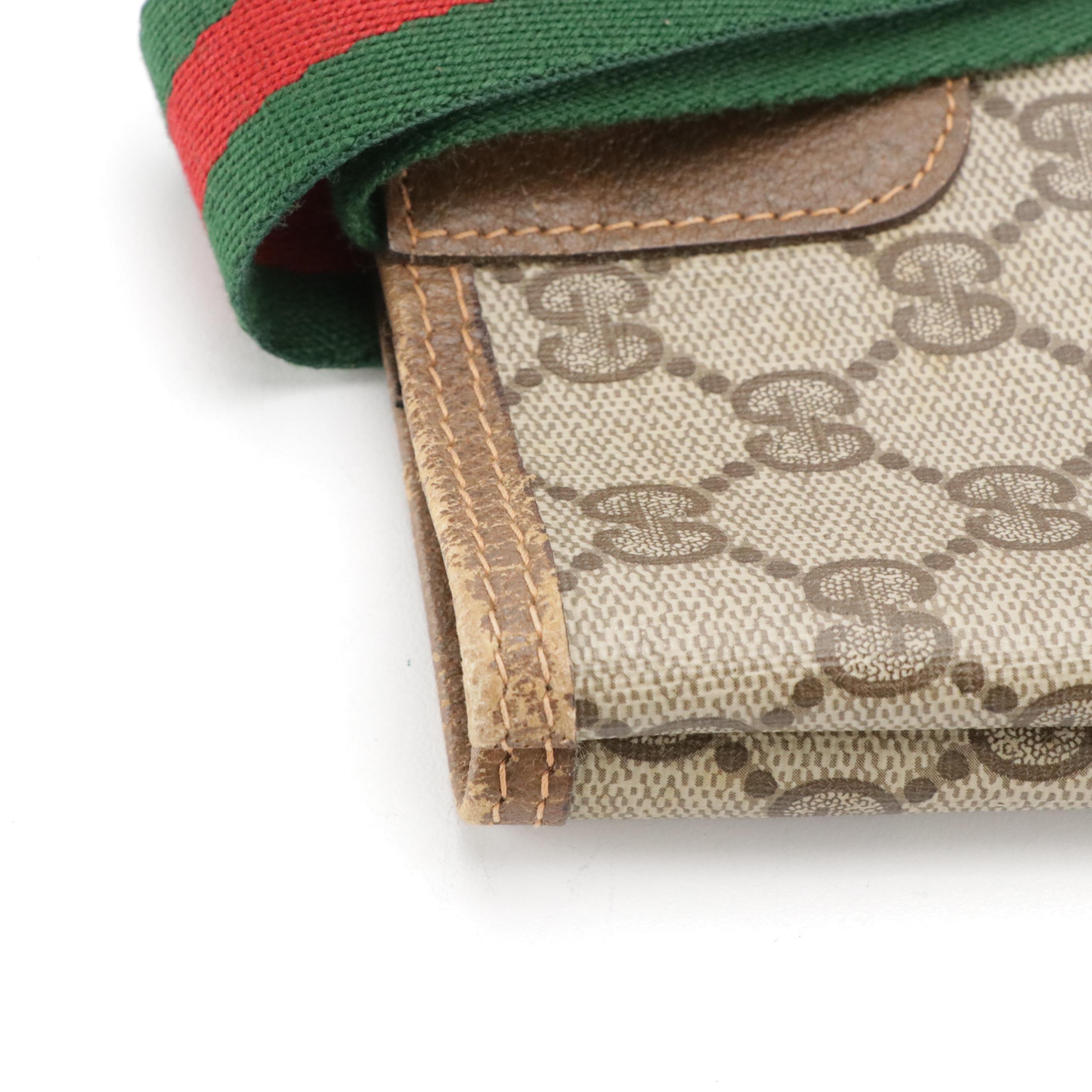 Gucci Accessory Collection Front Pocket Tote in GG Supreme Canvas, Leather & Web