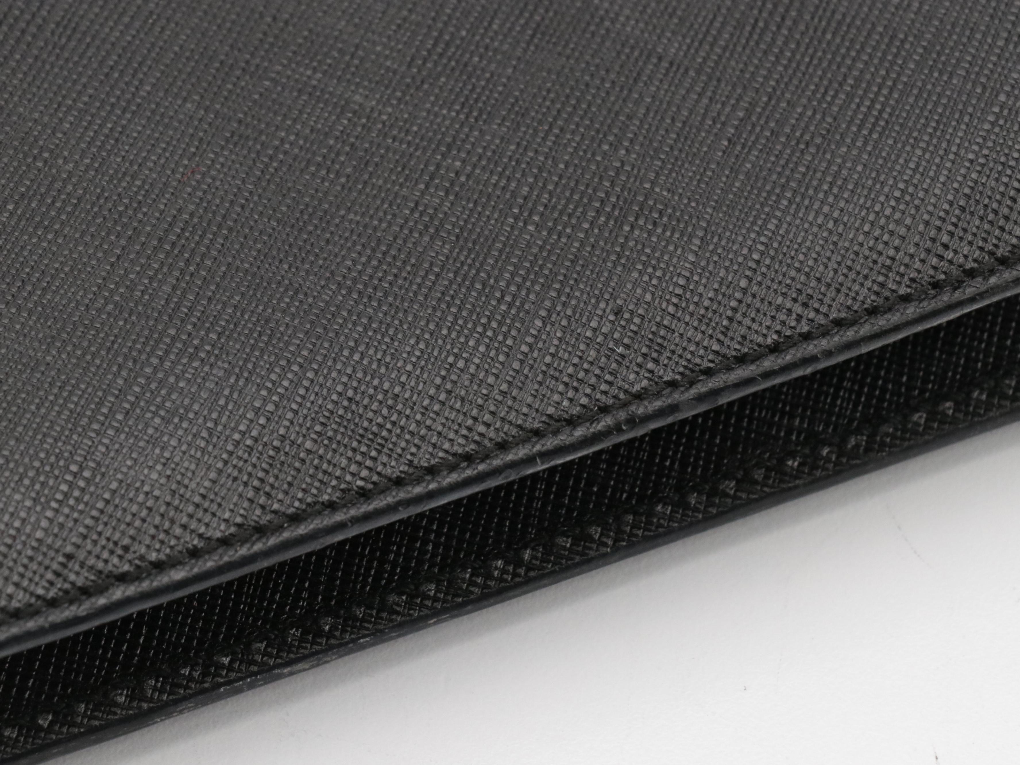 Salvatore Ferragamo Double Gancini Closure Handbag in Black Saffiano Leather