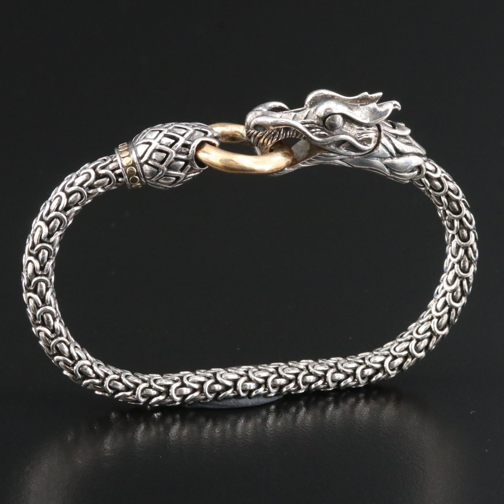 John Hardy Legends Naga Sterling and 18K Bracelet