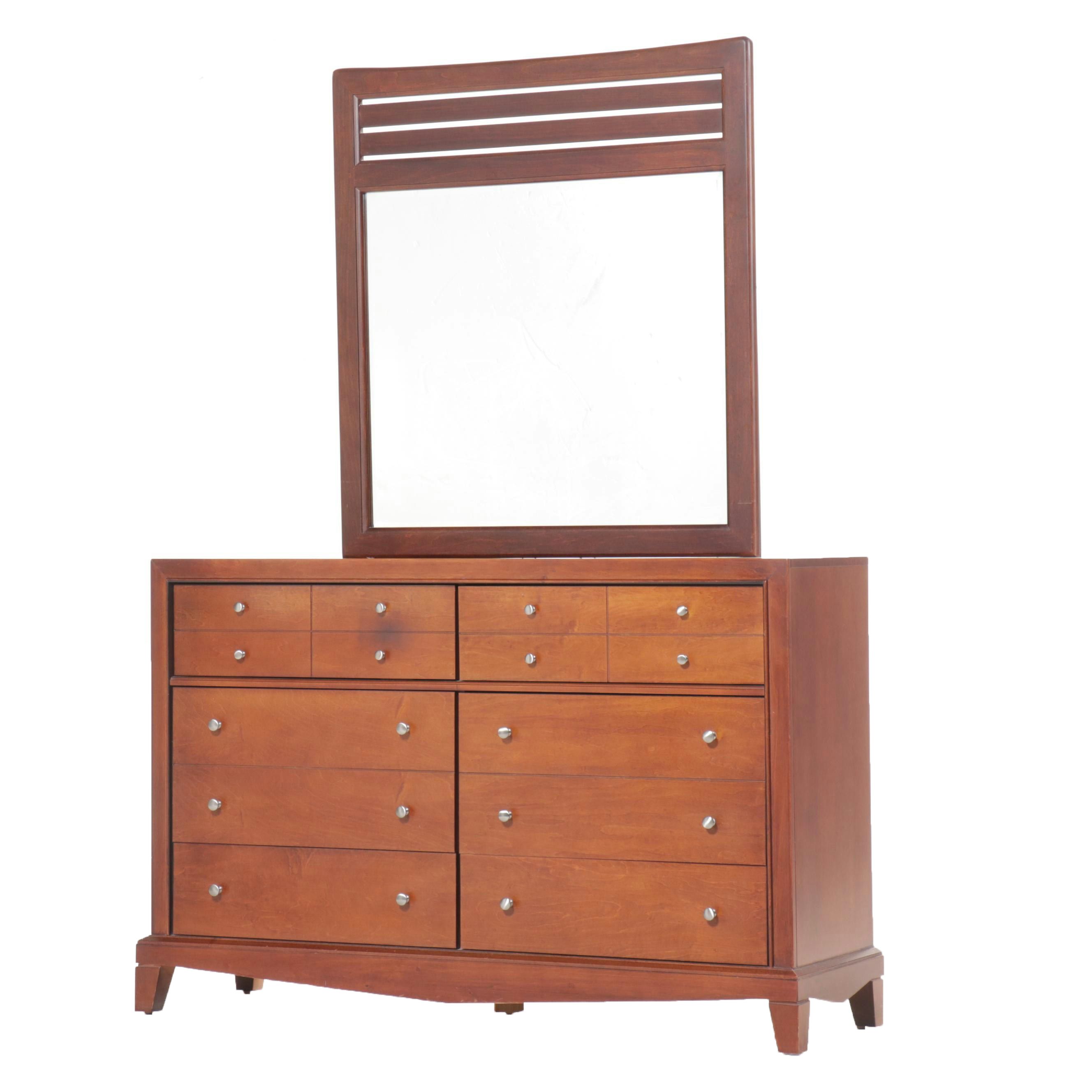 Bassett Furniture Contemporary Shaker Style Cherry Dresser