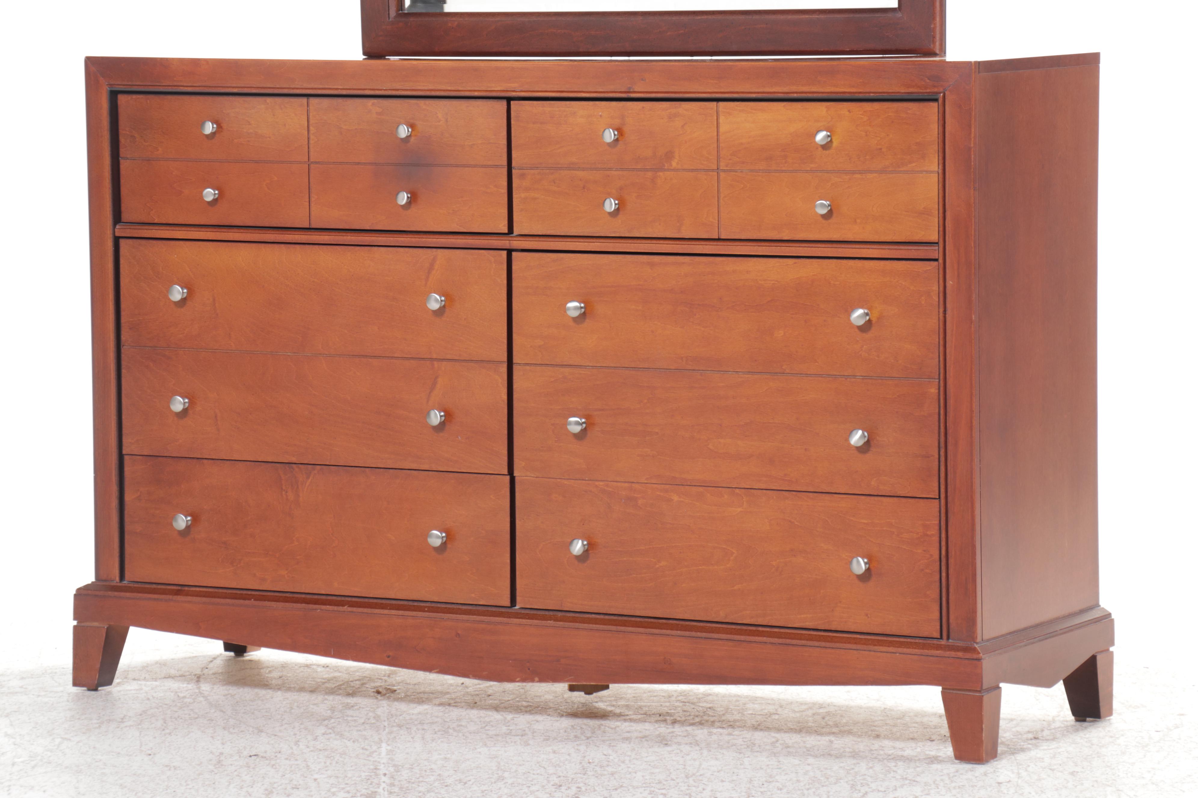 Bassett Furniture Contemporary Shaker Style Cherry Dresser