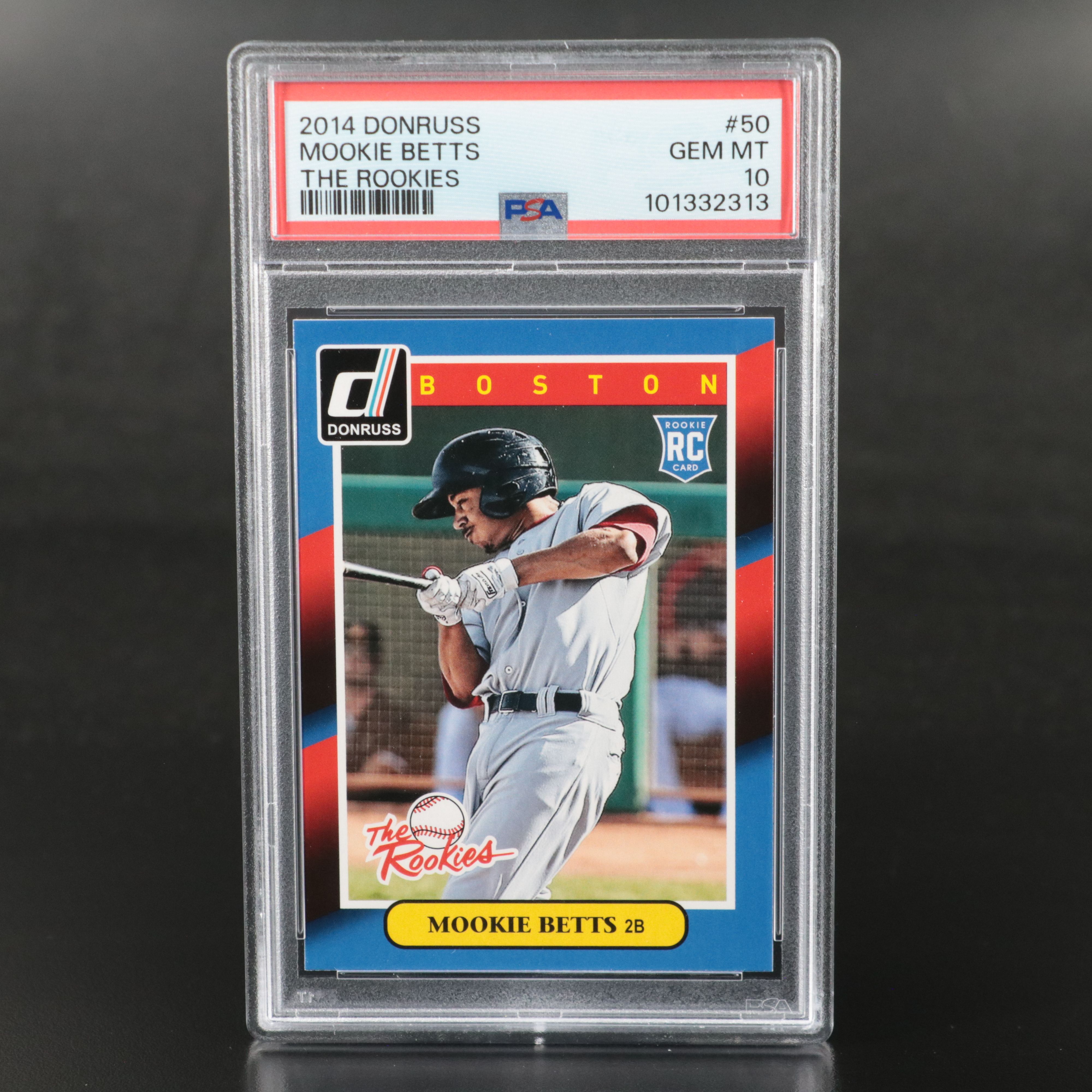 2014 Donruss Mookie Betts Boston Red Sox Rookie Baseball Card Graded PSA 10