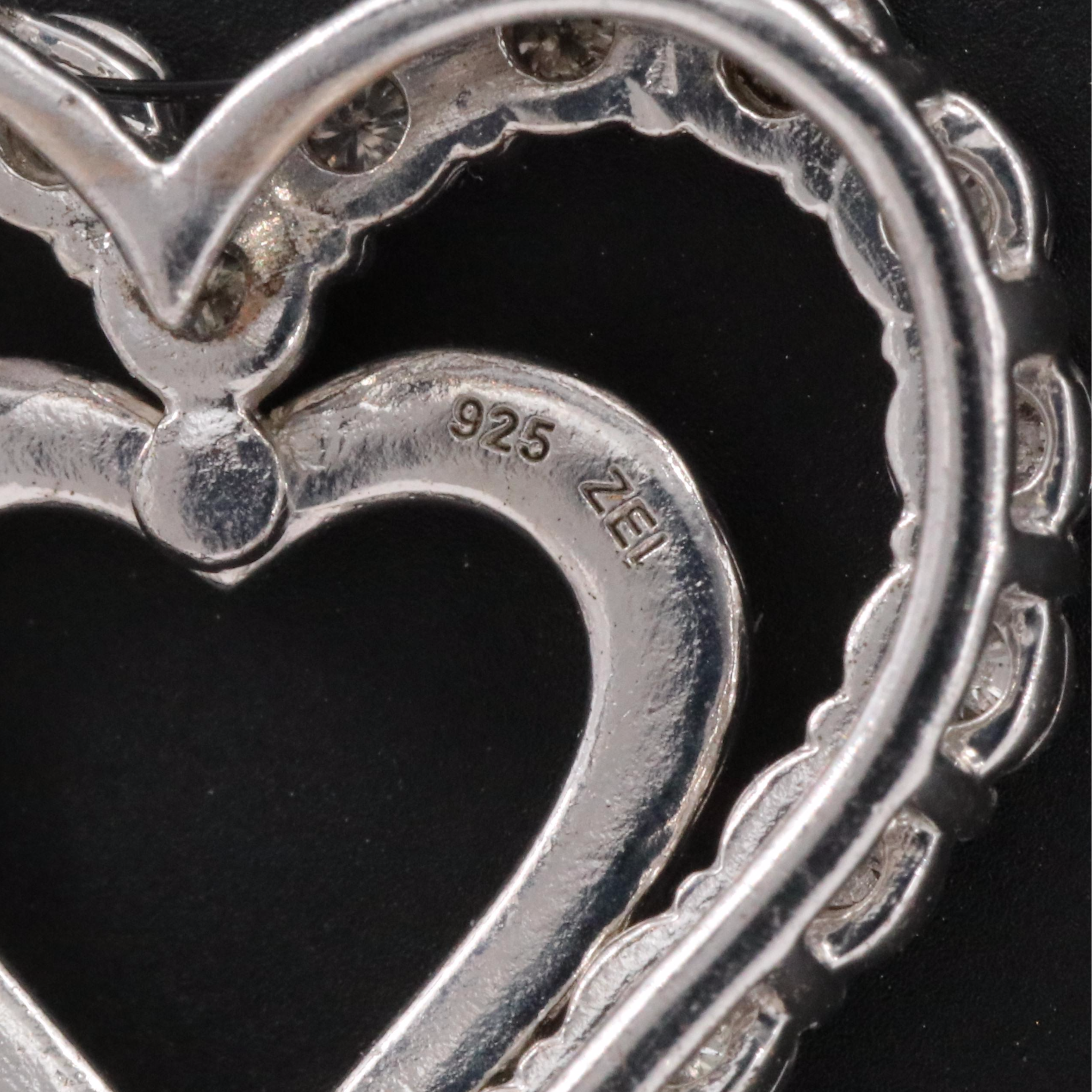 Sterling Diamond Heart Pendant