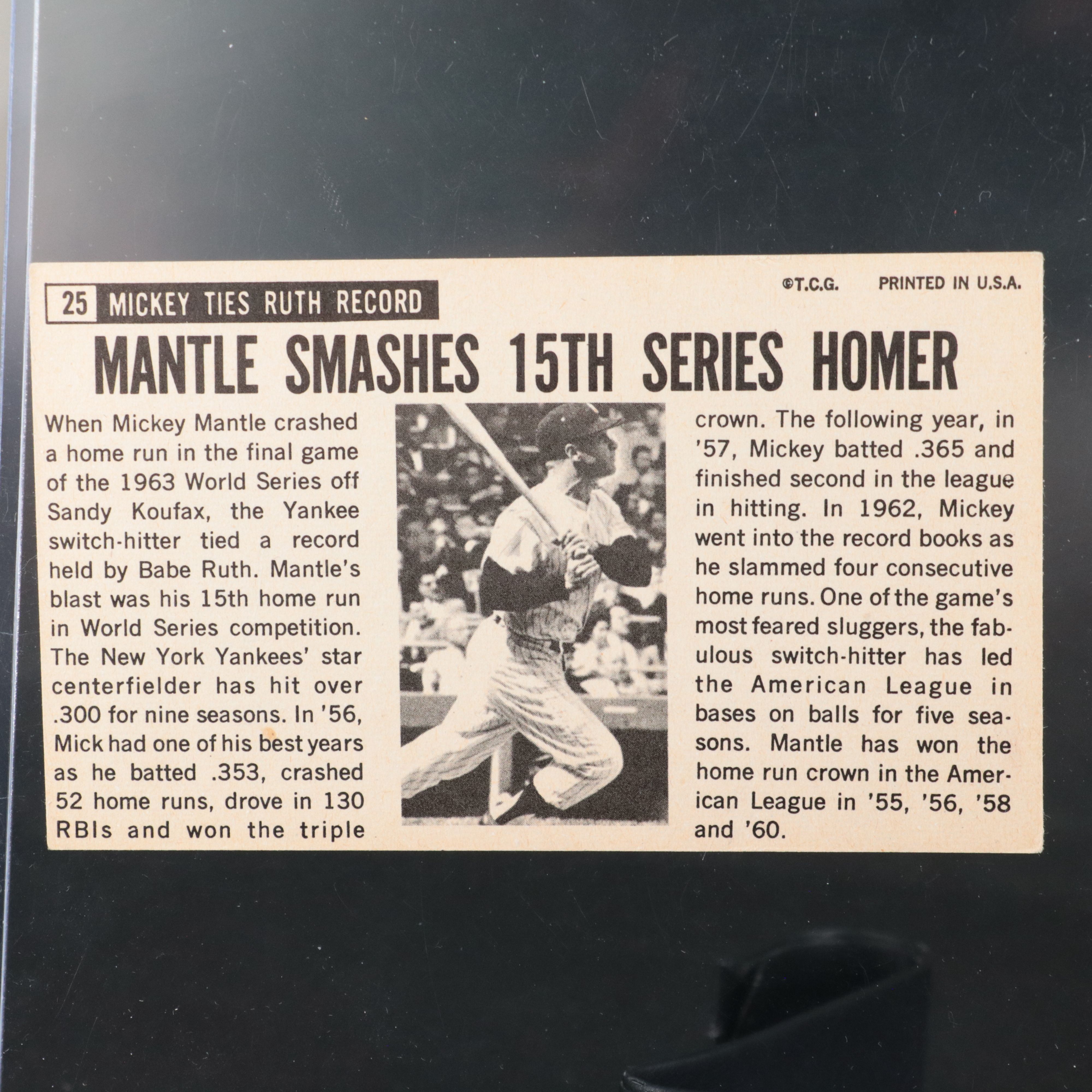 1964 Topps Giants Mickey Mantle New York Yankees Baseball Card