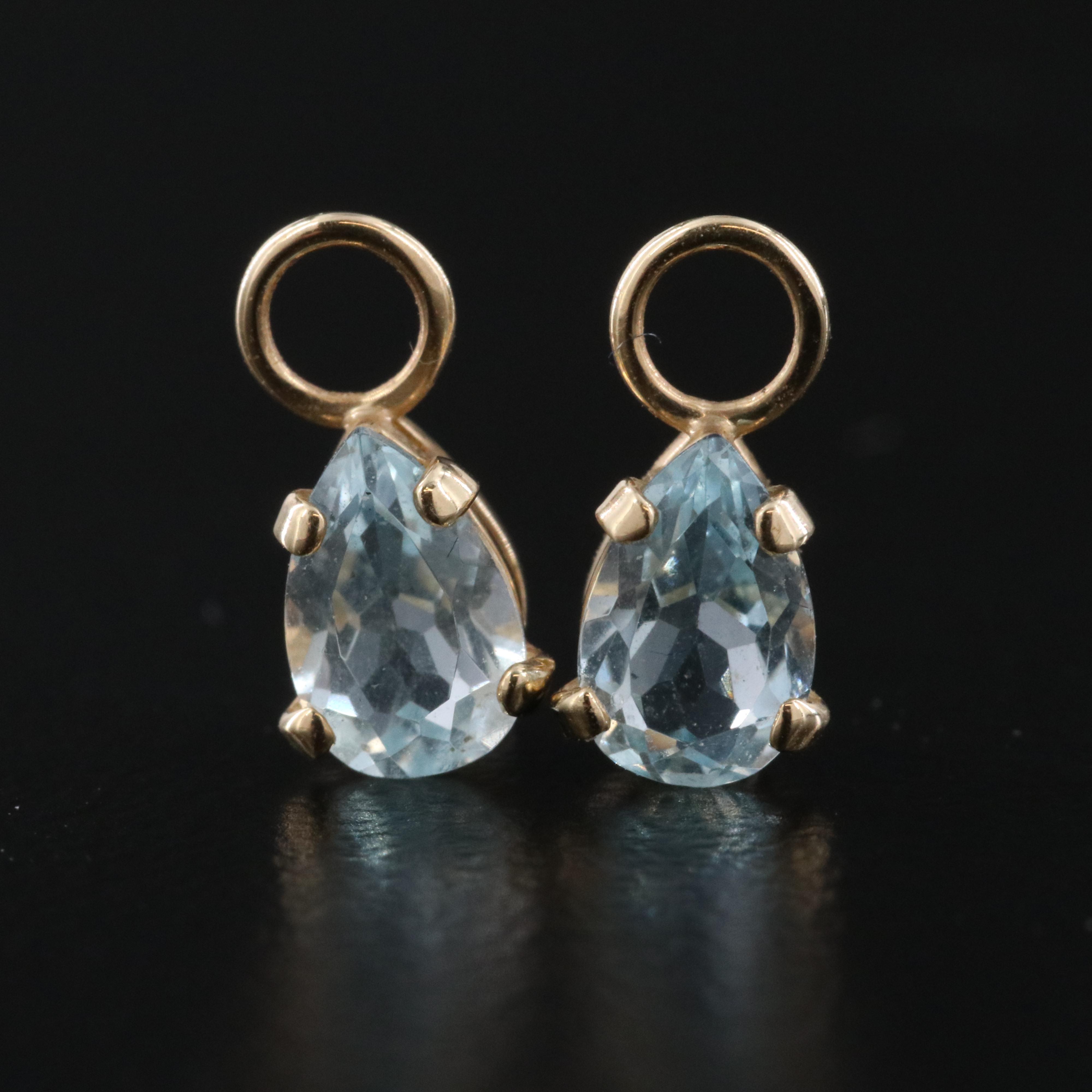 14K Sky Blue Topaz Earring Enhancers