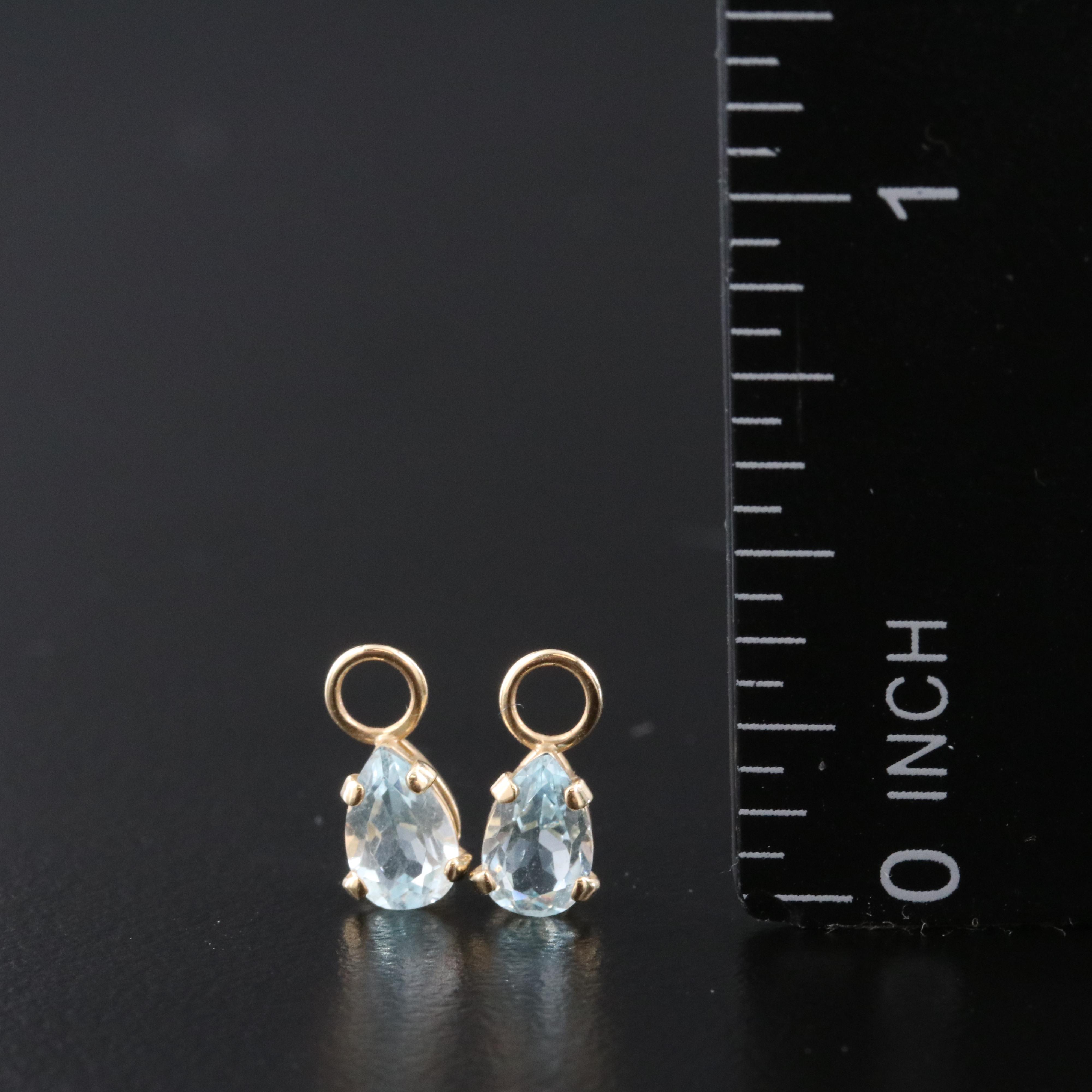 14K Sky Blue Topaz Earring Enhancers