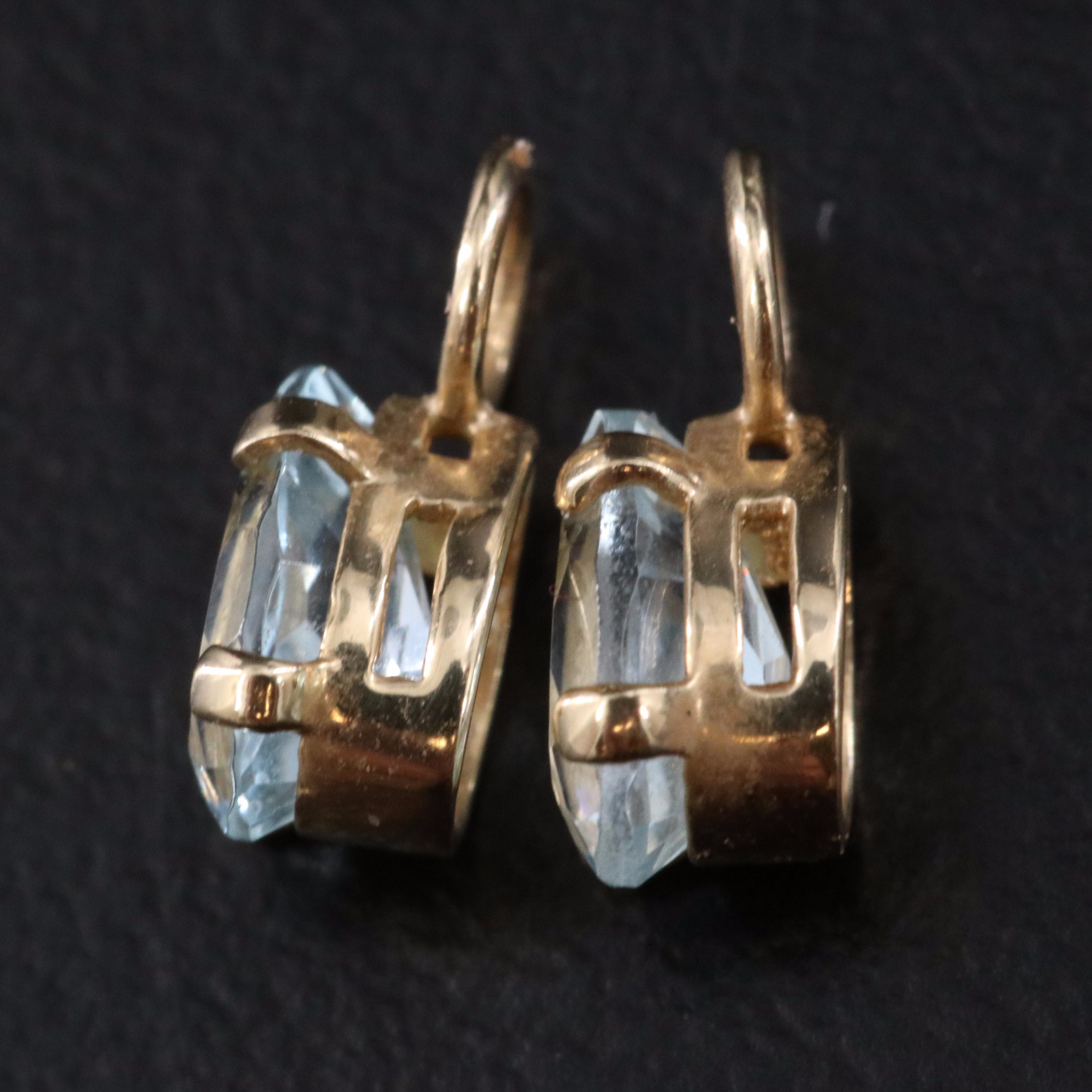 14K Sky Blue Topaz Earring Enhancers