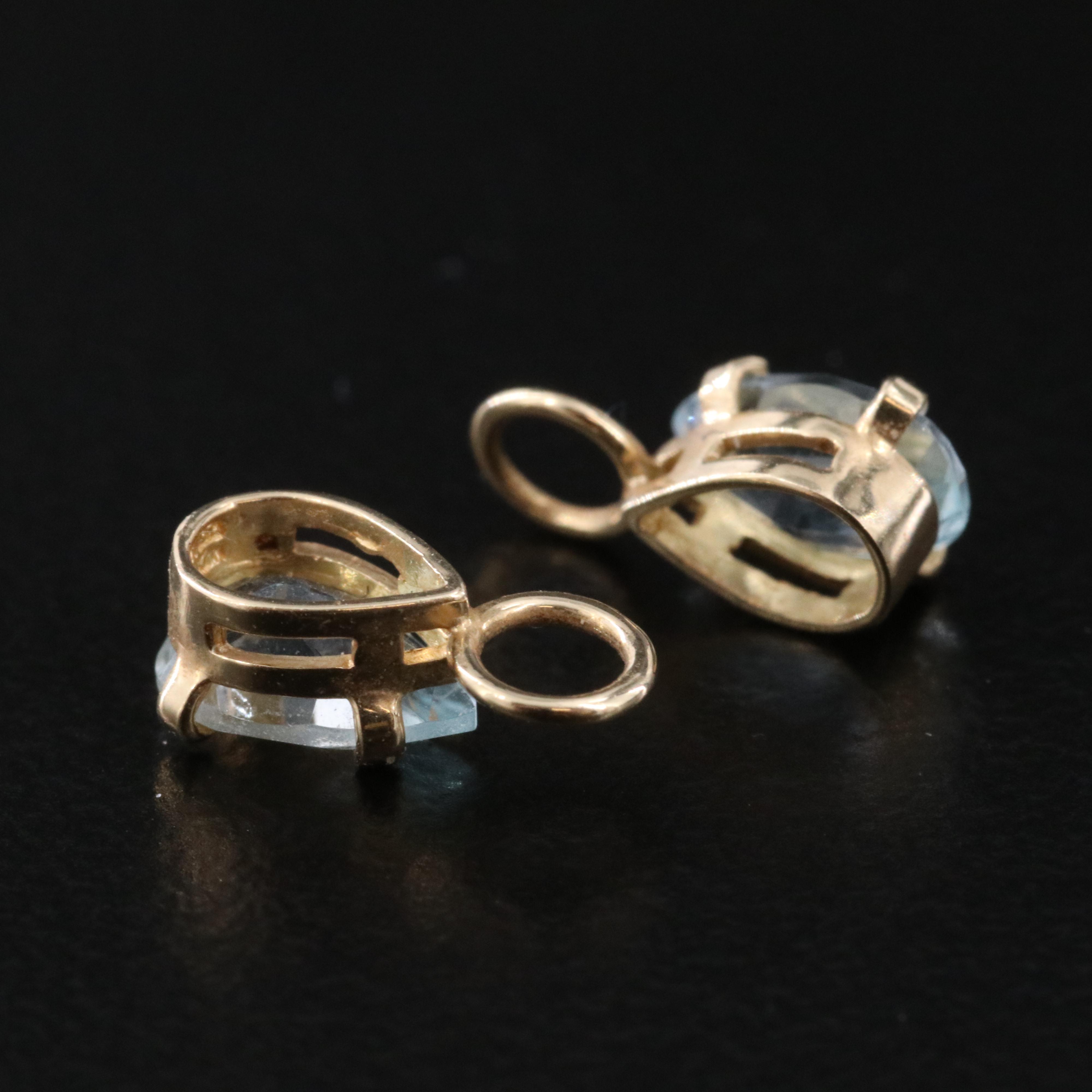 14K Sky Blue Topaz Earring Enhancers