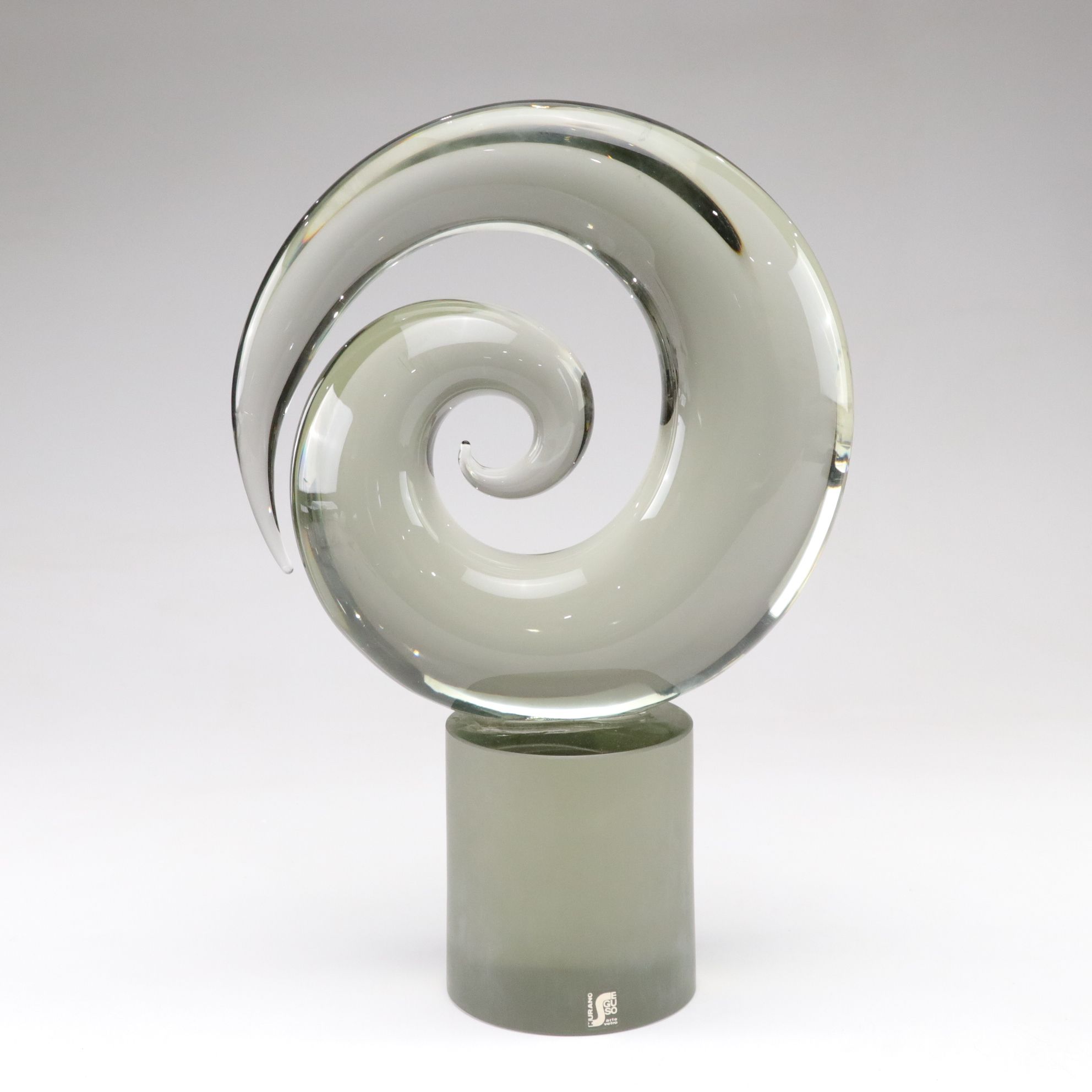 Seguso Vetri d'Arte Murano Glass Spiral Sculpture, Mid to Late 20th Century