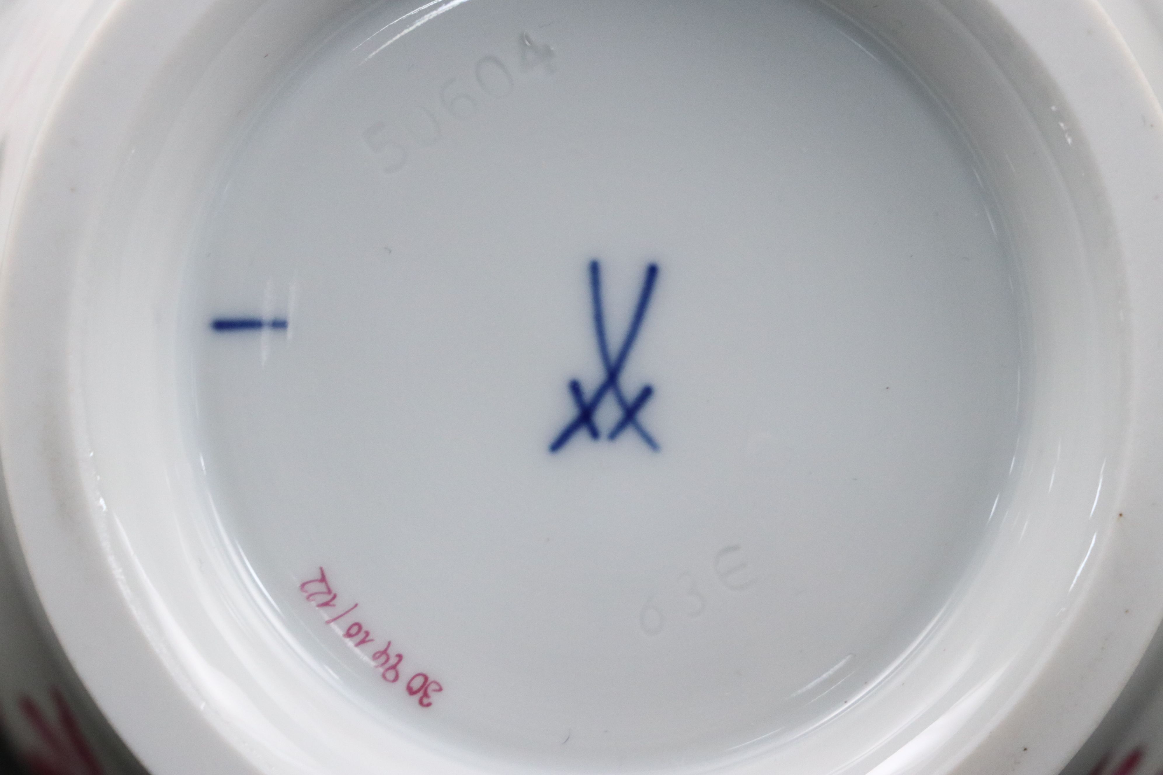 Meissen Porcelain Tray and Bowl with Other European Pink Floral Tableware