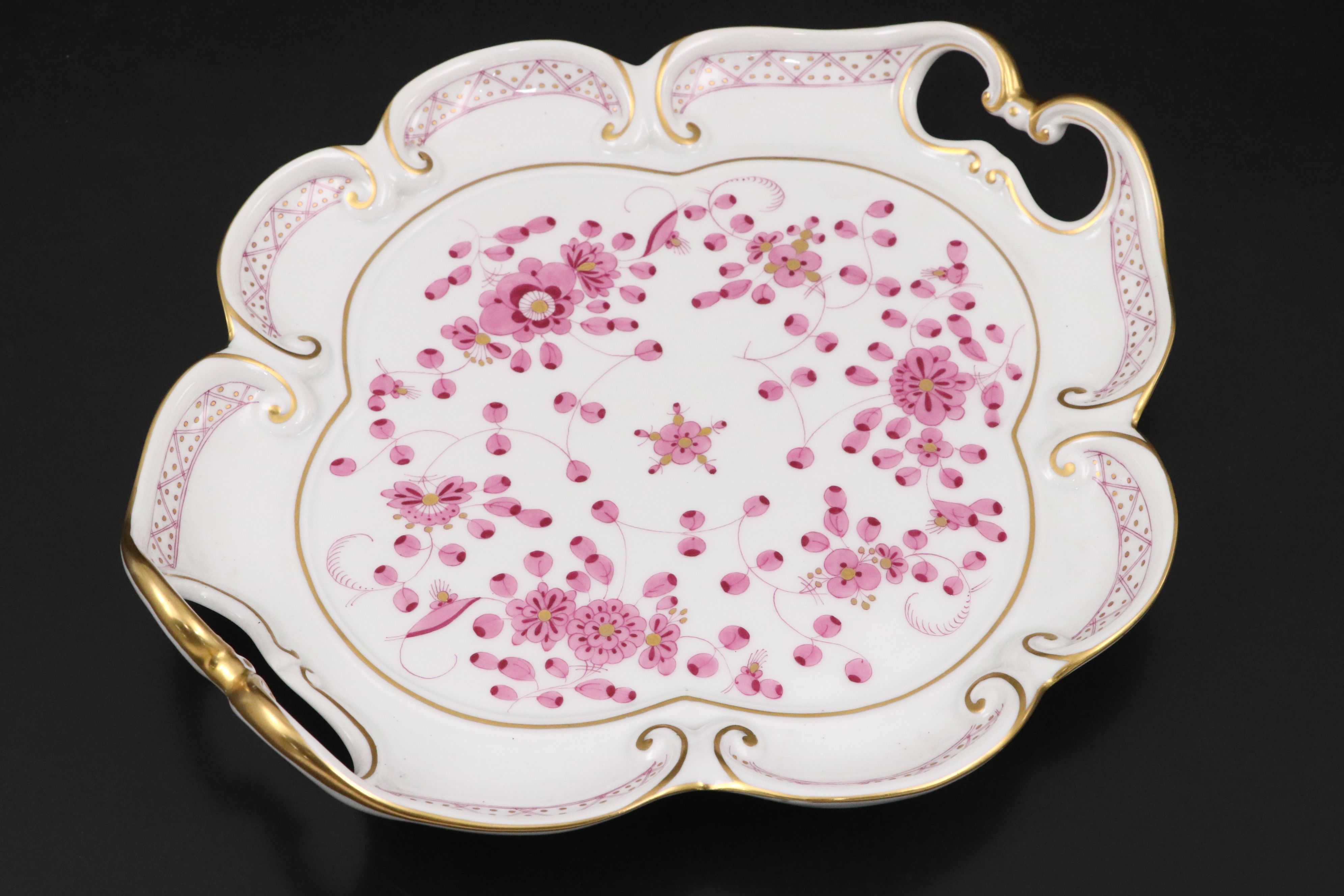 Meissen Porcelain Tray and Bowl with Other European Pink Floral Tableware