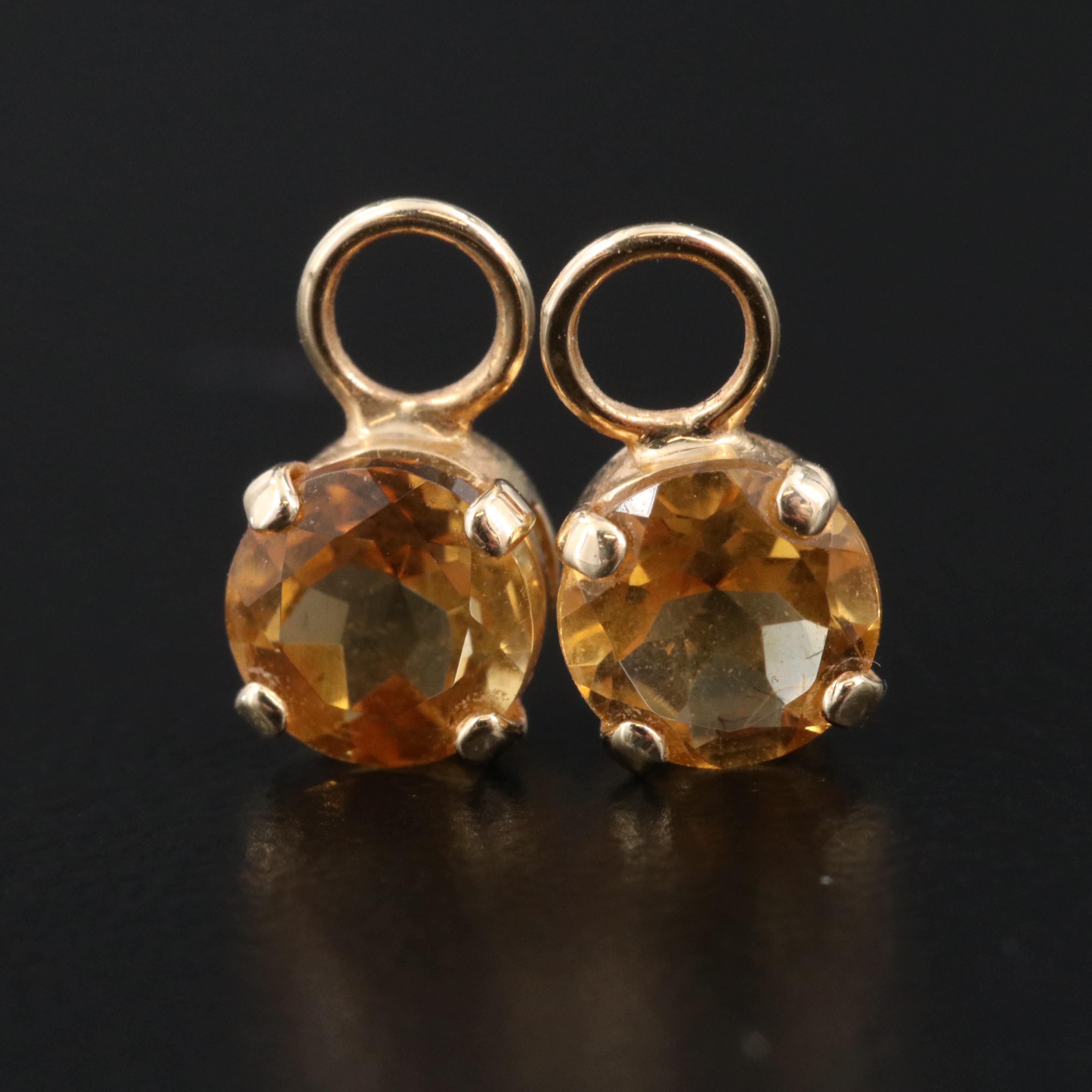 14K Citrine Earring Enhancers