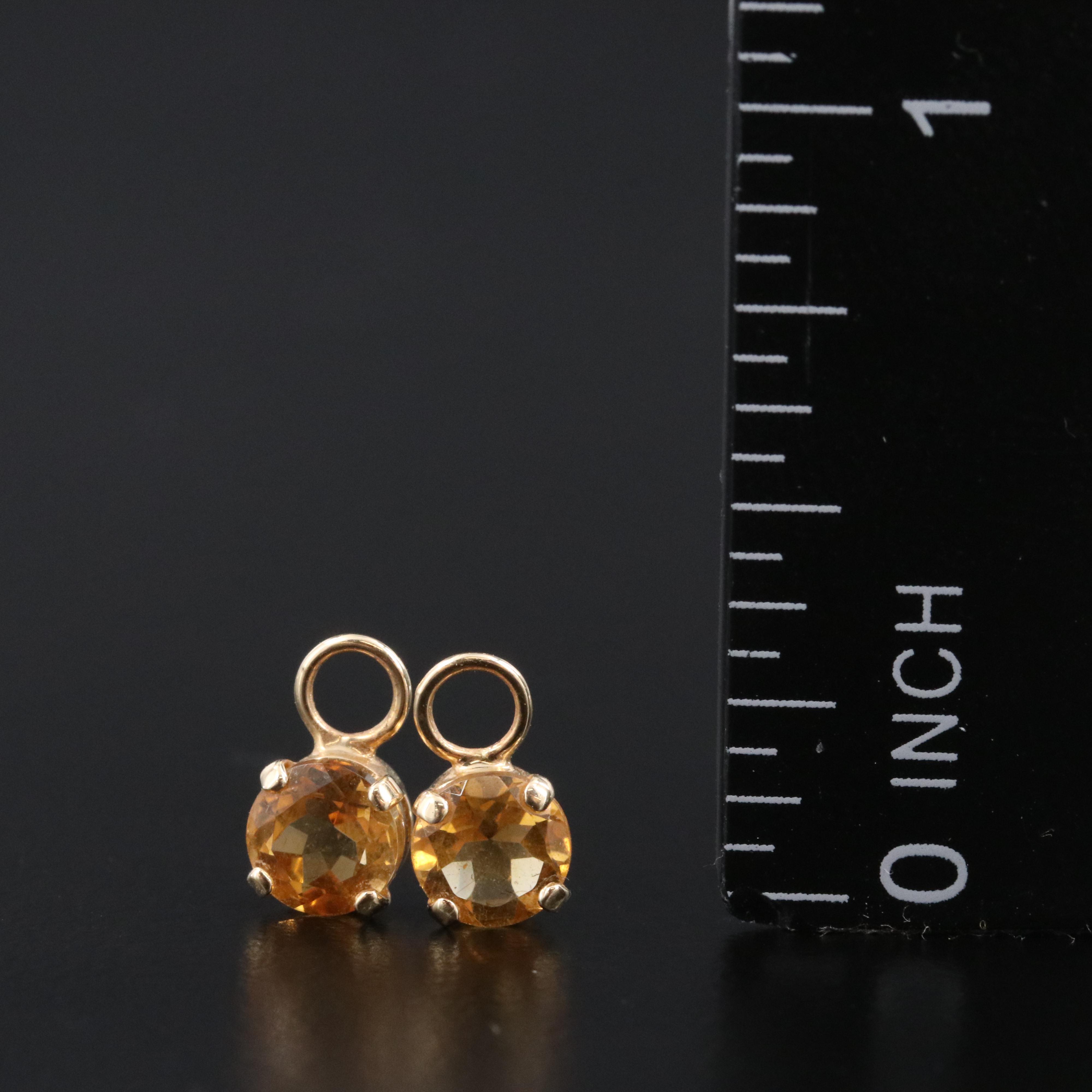 14K Citrine Earring Enhancers
