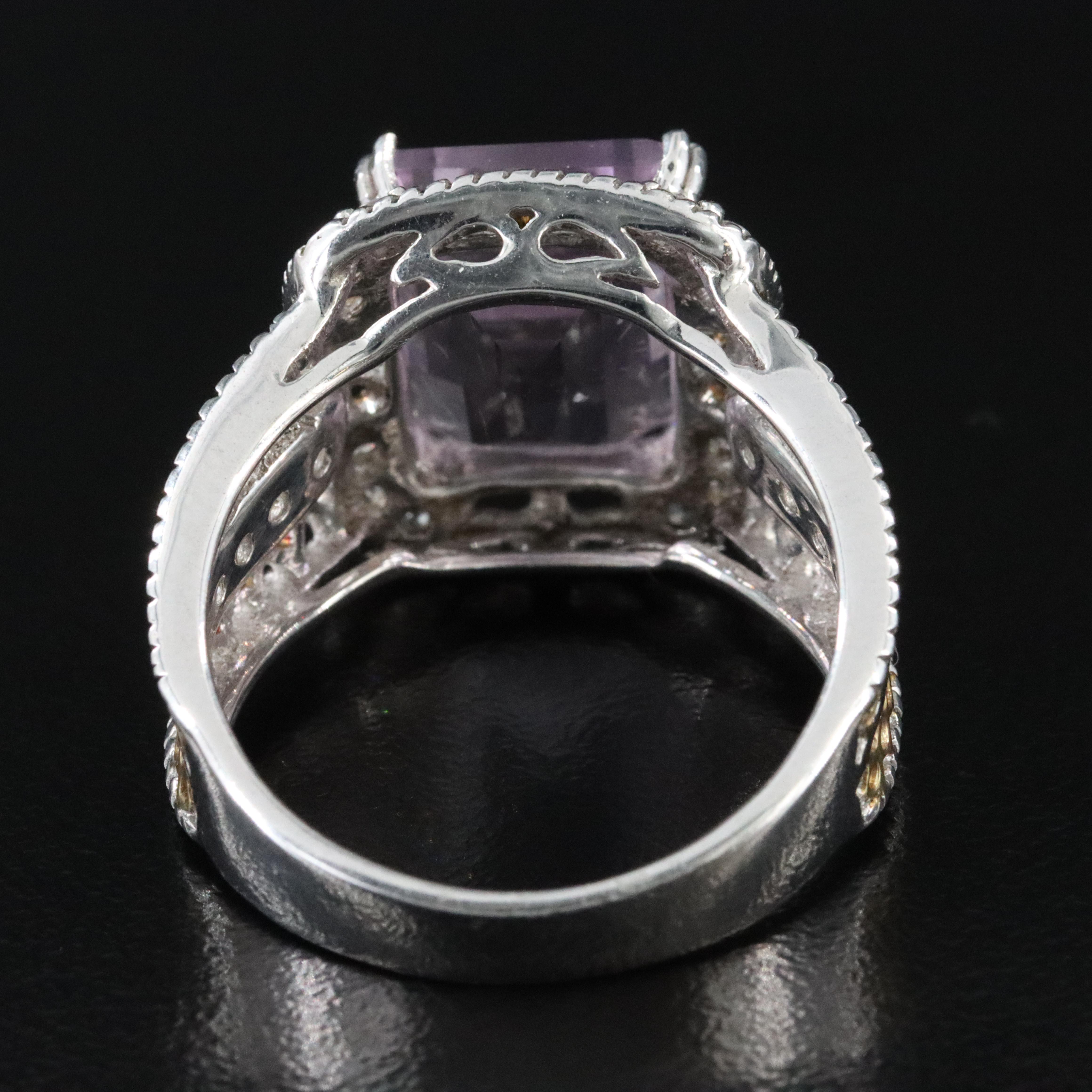 Sterling Amethyst and White Zircon Ring