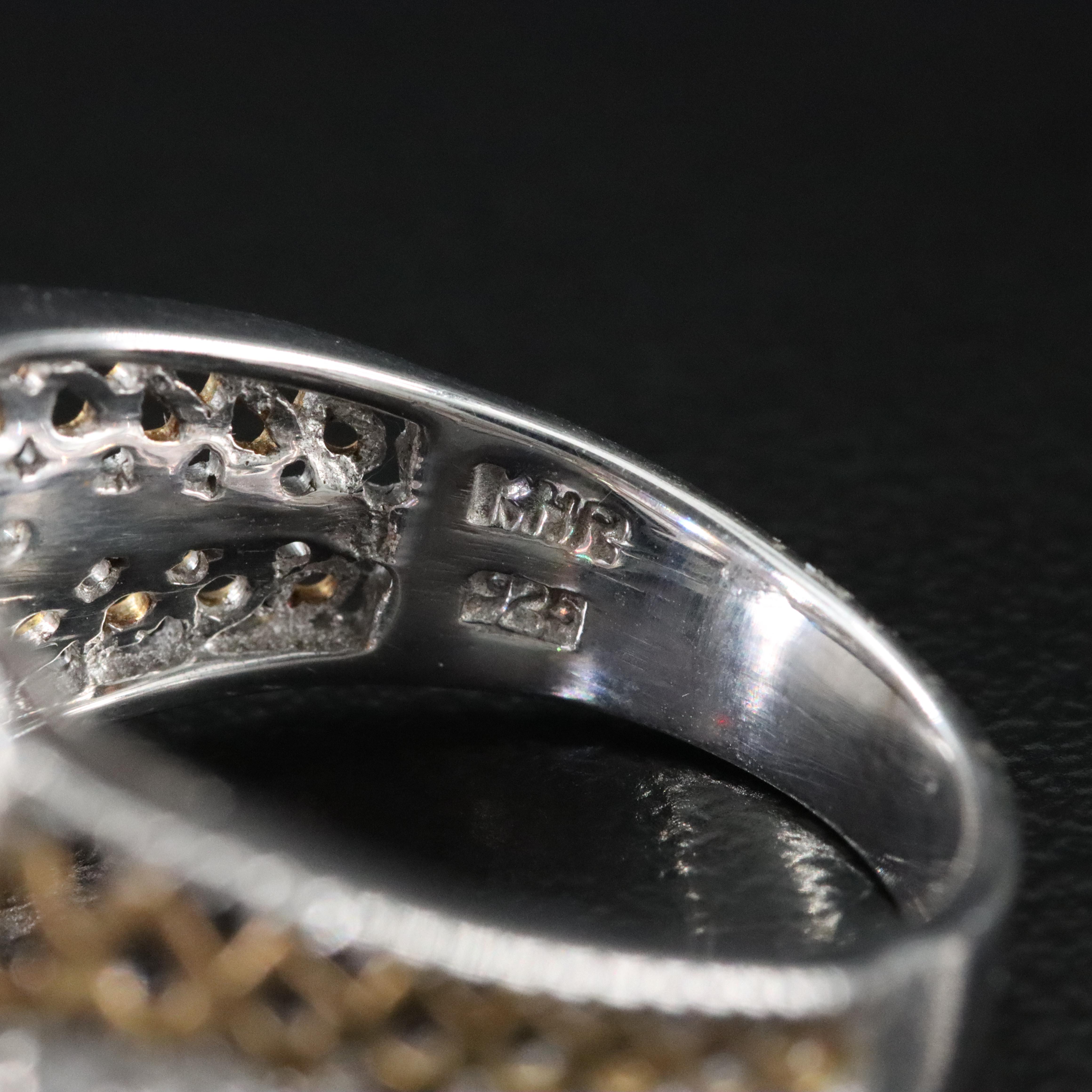 Sterling Amethyst and White Zircon Ring