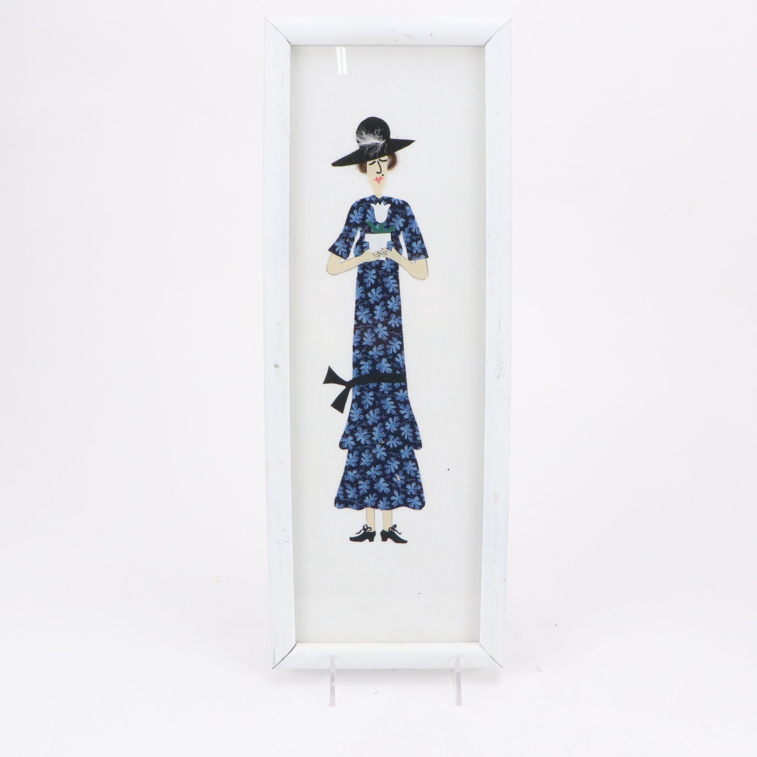 Handcrafted Fabric Appliqué Vintage Style Ladies in Dresses