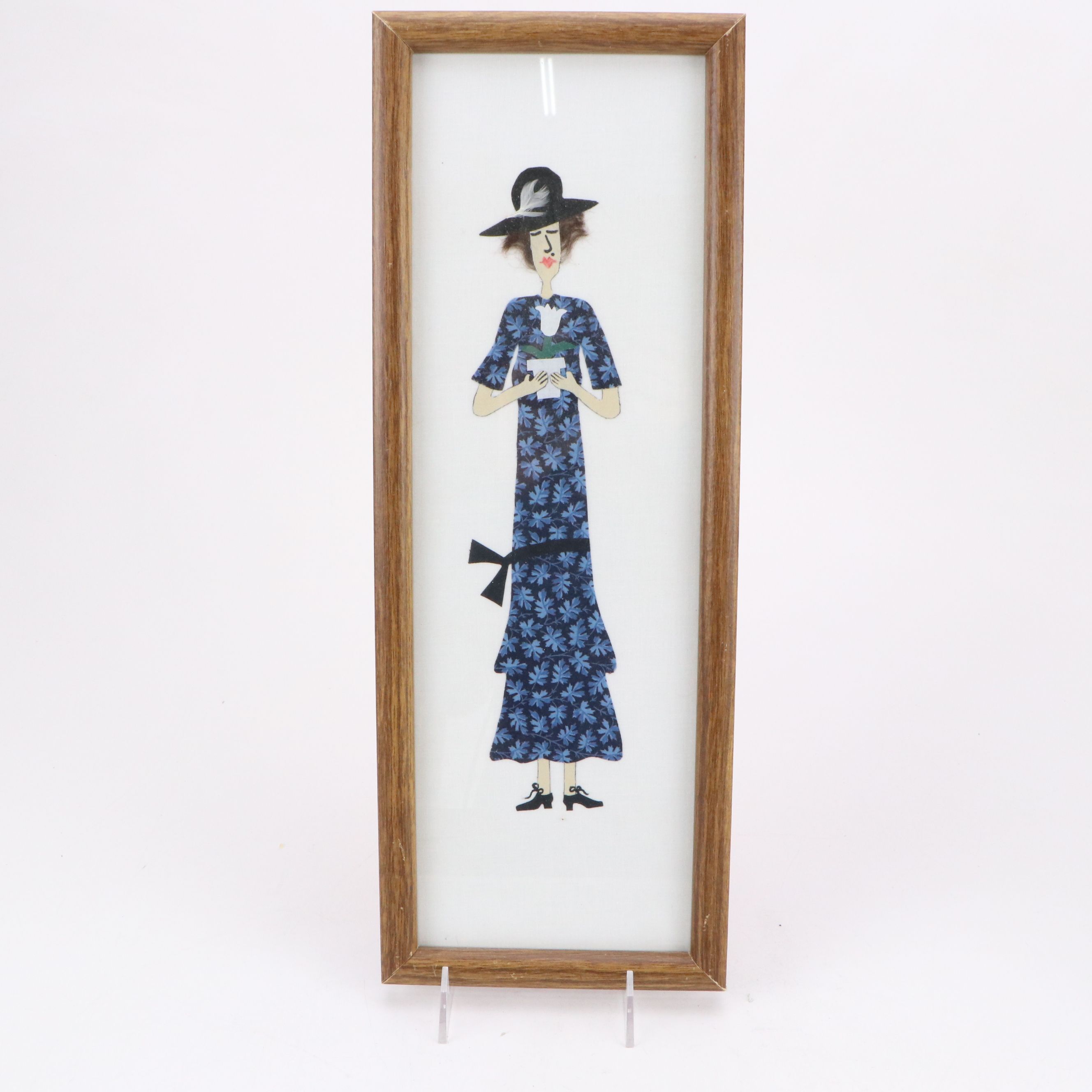 Handcrafted Fabric Appliqué Vintage Style Ladies in Dresses