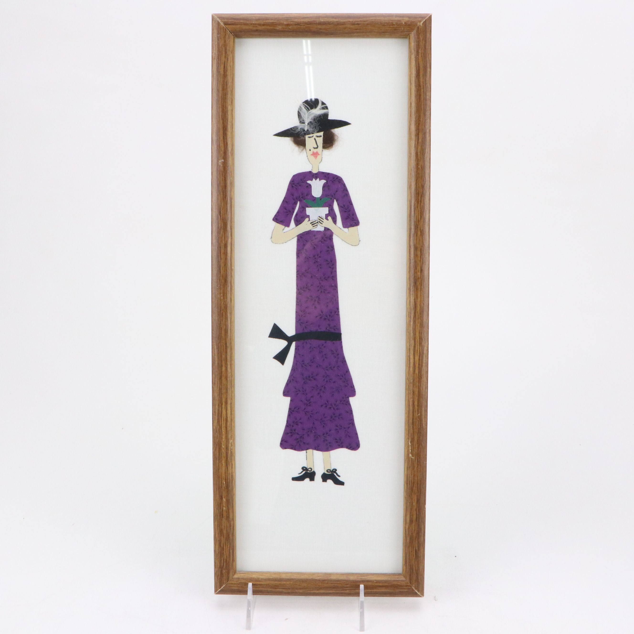 Handcrafted Fabric Appliqué Vintage Style Ladies in Dresses