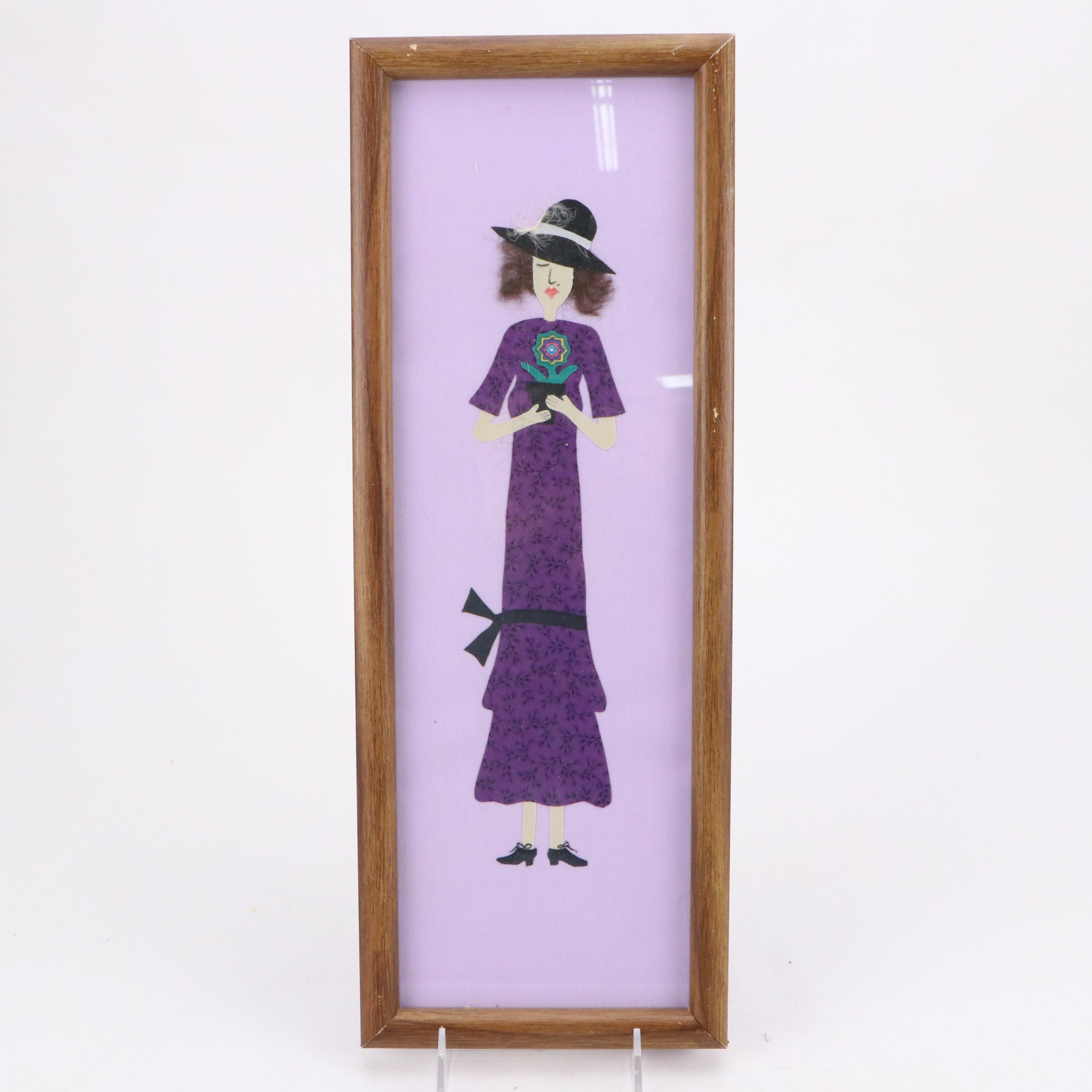 Handcrafted Fabric Appliqué Vintage Style Ladies in Dresses