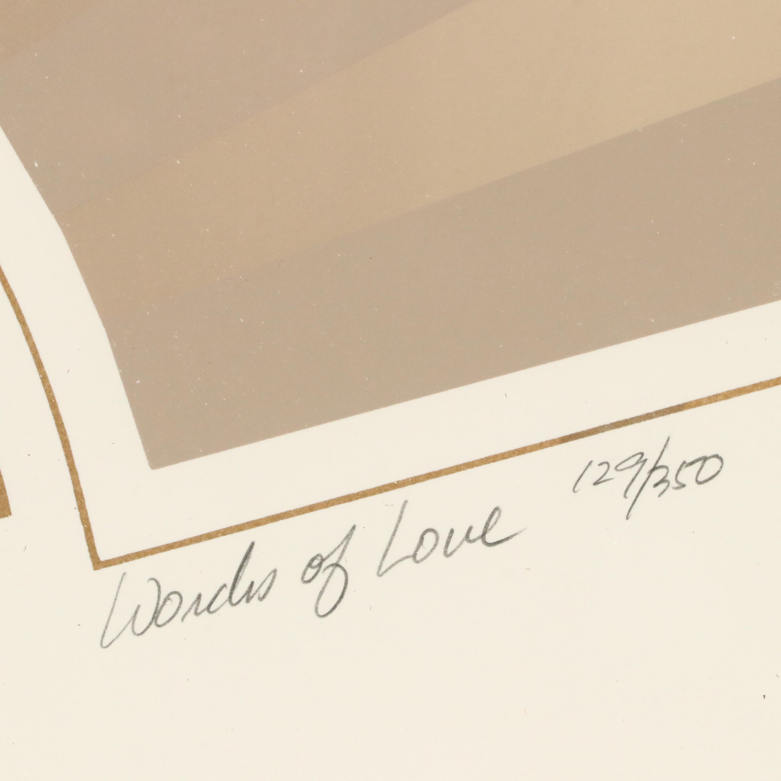 Jung Park Serigraph "Words of Love," Circa 1980