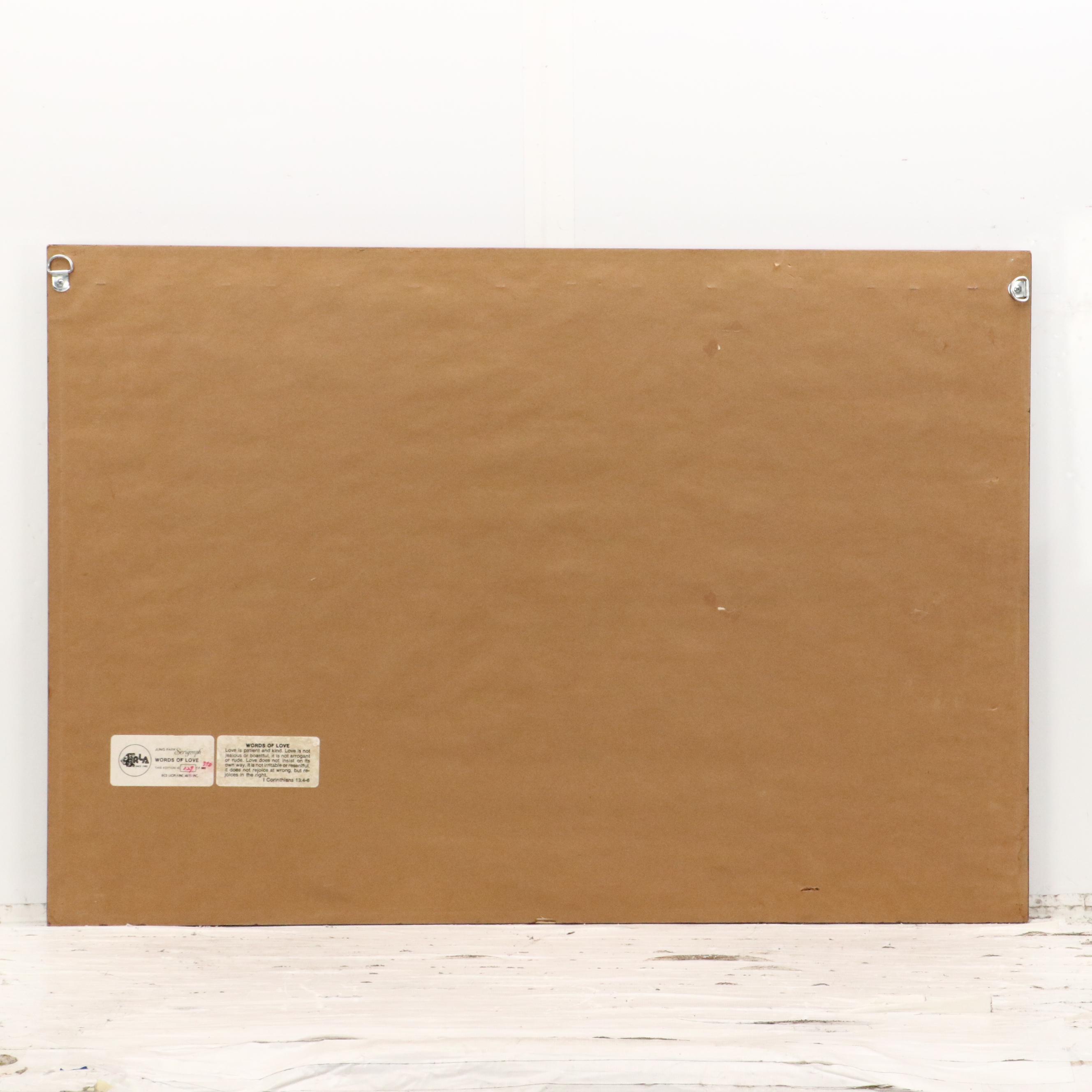 Jung Park Serigraph "Words of Love," Circa 1980