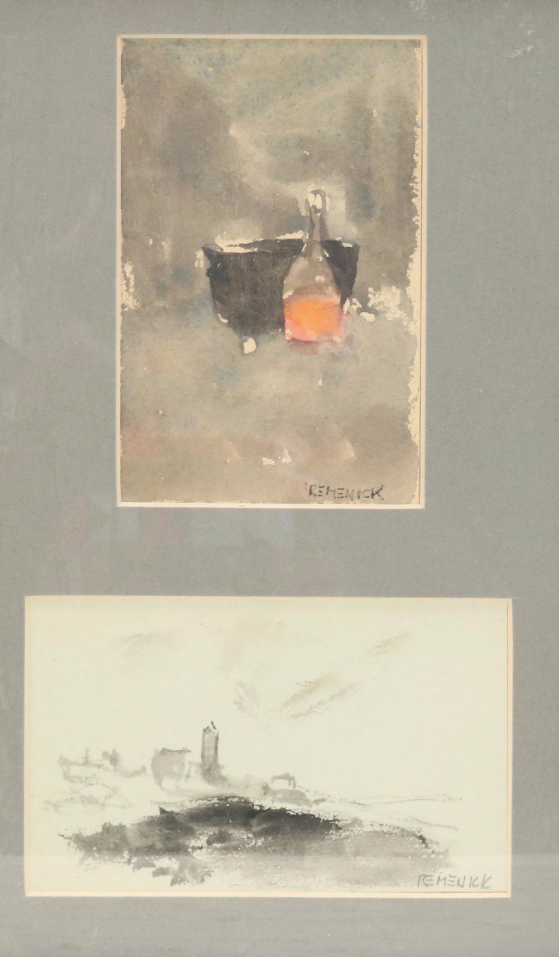 Seymour Remenick Ink and Watercolor Sketches, Mid-20th Century