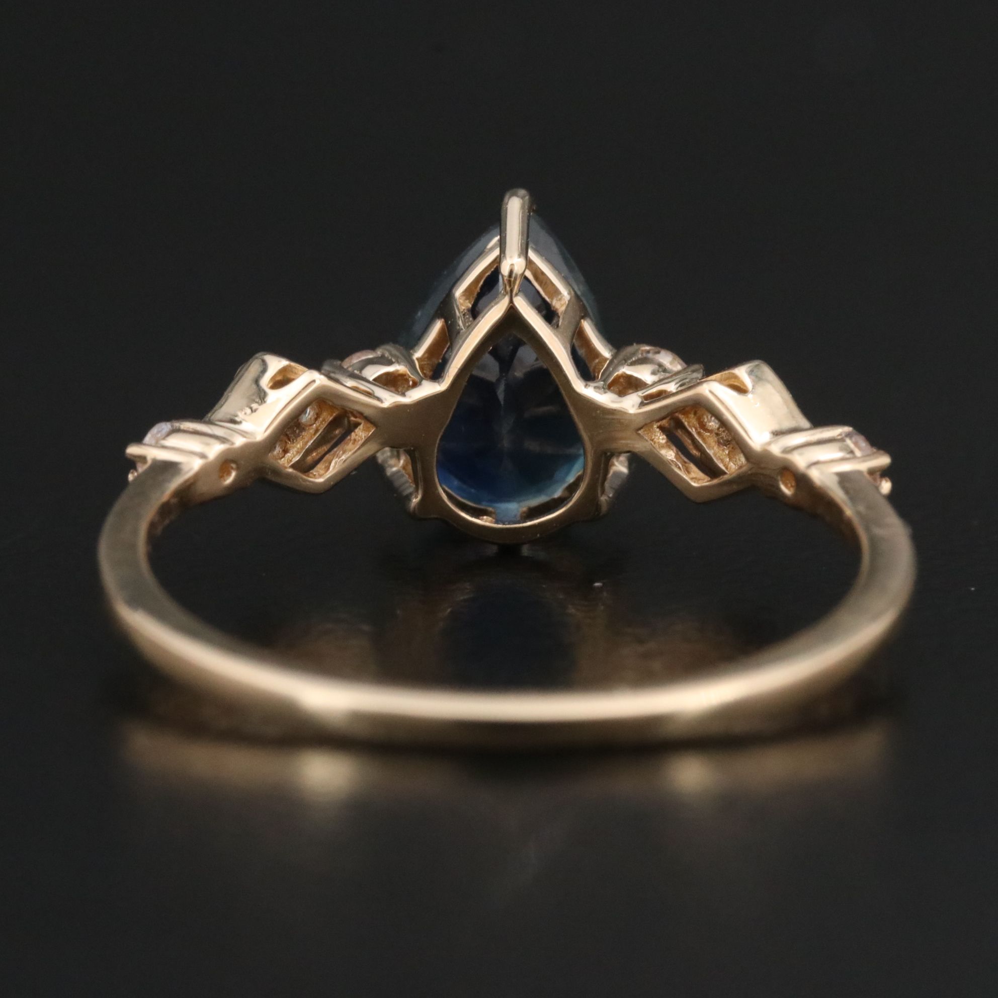 14K 1.73 CT Blue and White Sapphire Ring