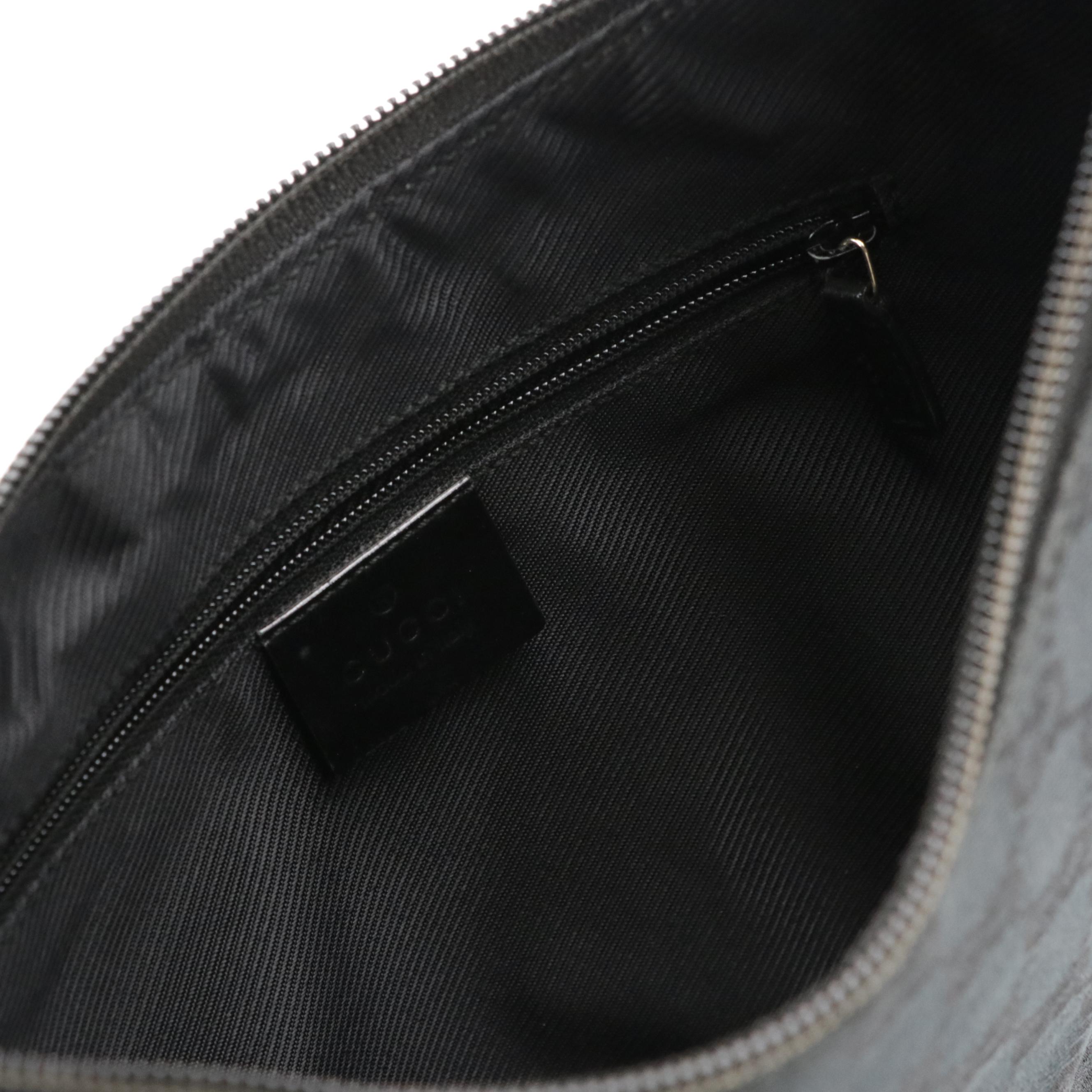 Gucci Black GG Jacquard Canvas and Patent Leather Shoulder Bag