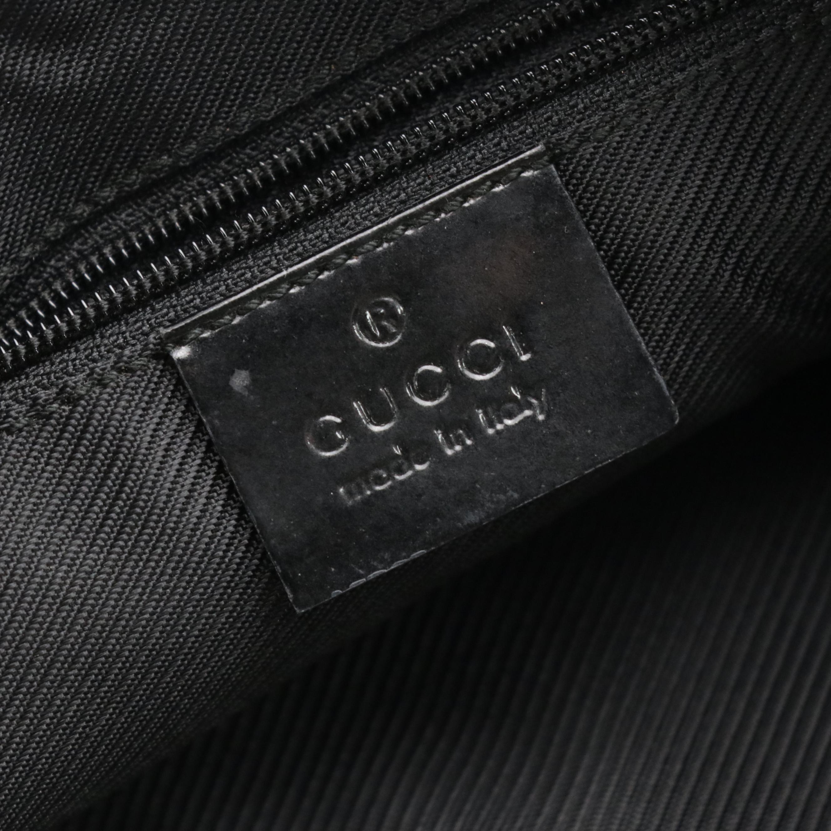 Gucci Black GG Jacquard Canvas and Patent Leather Shoulder Bag