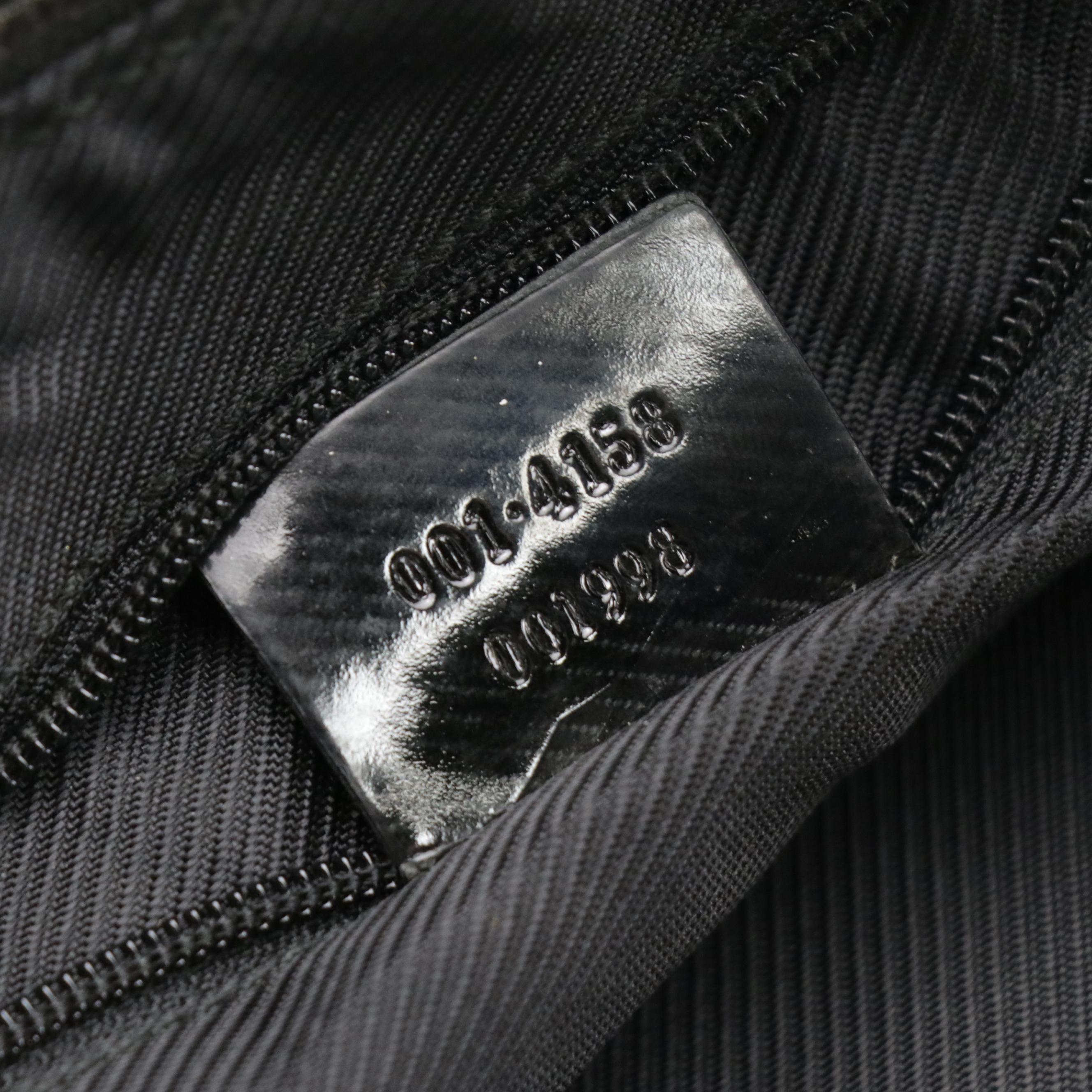 Gucci Black GG Jacquard Canvas and Patent Leather Shoulder Bag