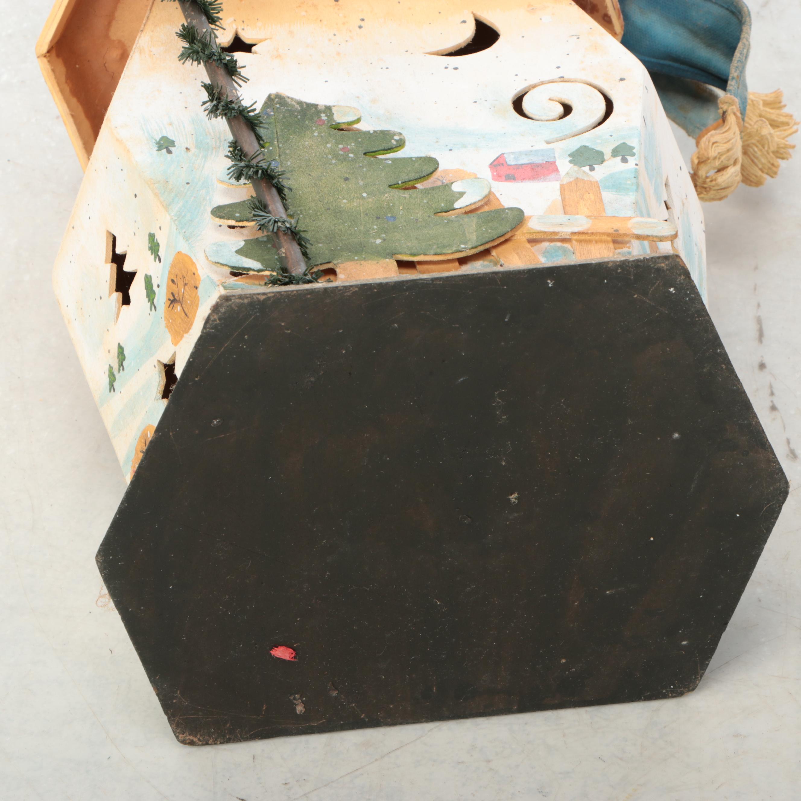 Grandeur Noel Wood Santa with Other Rustic Style Wood Snowman