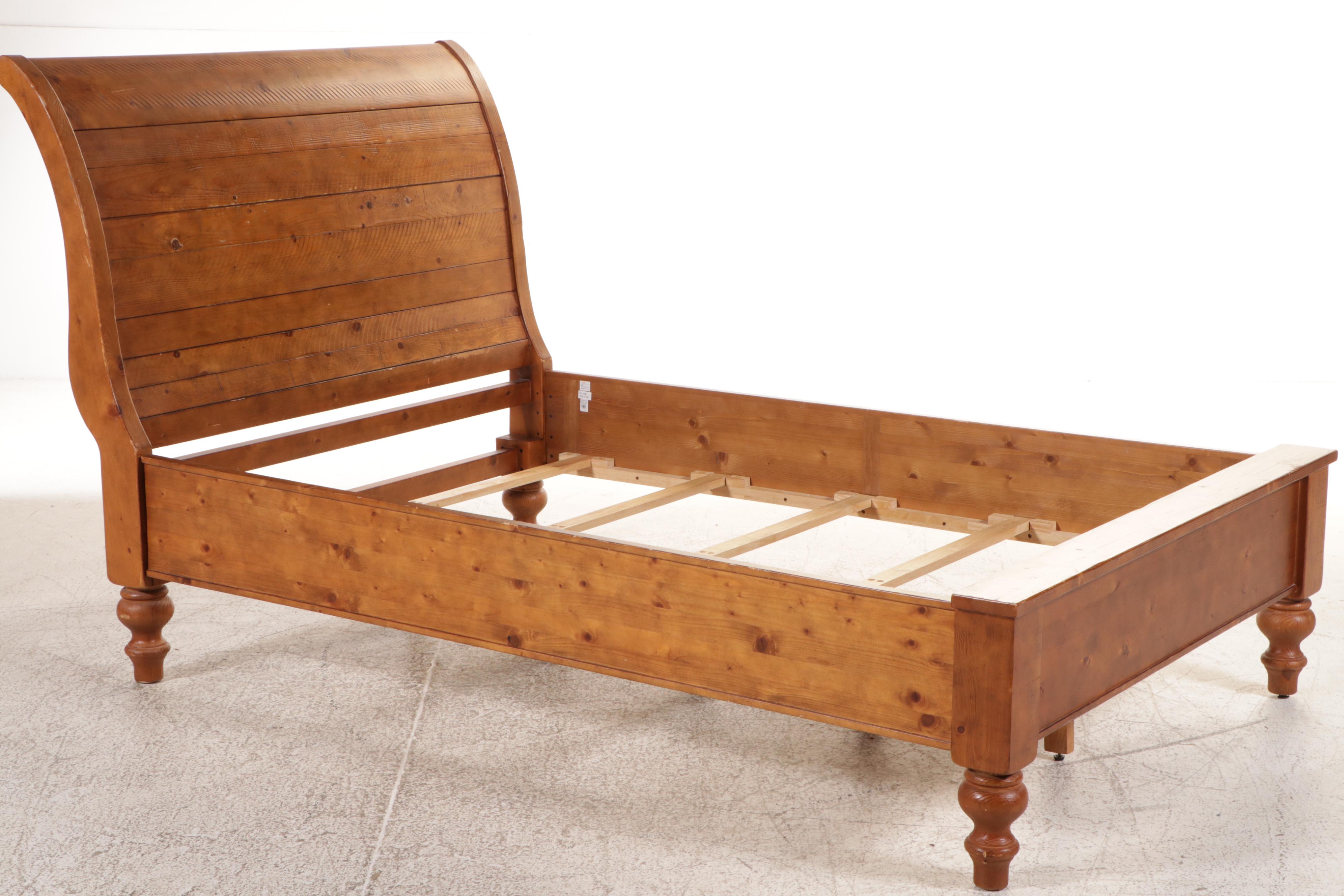 Pottery Barn "Ashby" Pine Full Size Bed Frame and Nightstand