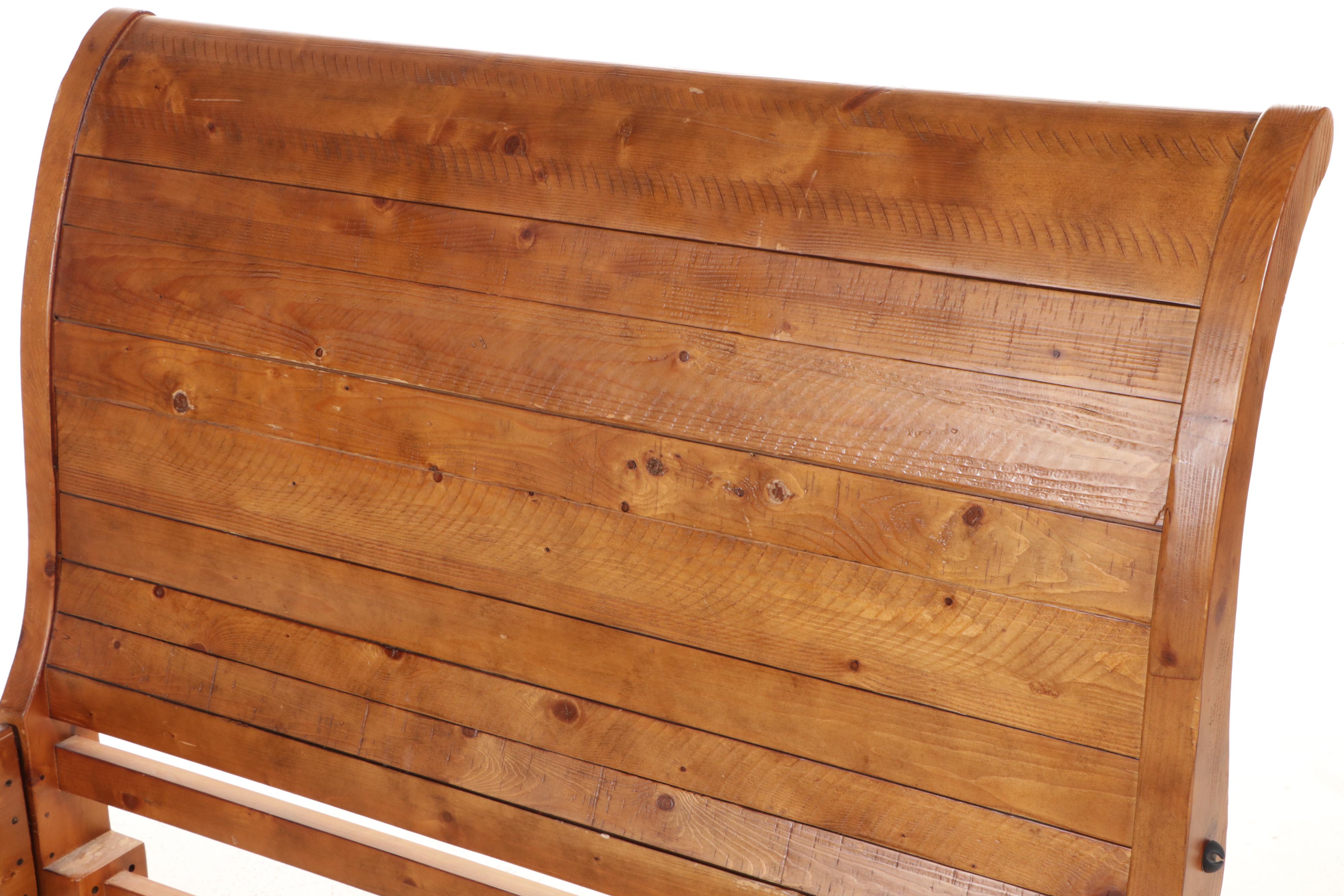 Pottery Barn "Ashby" Pine Full Size Bed Frame and Nightstand